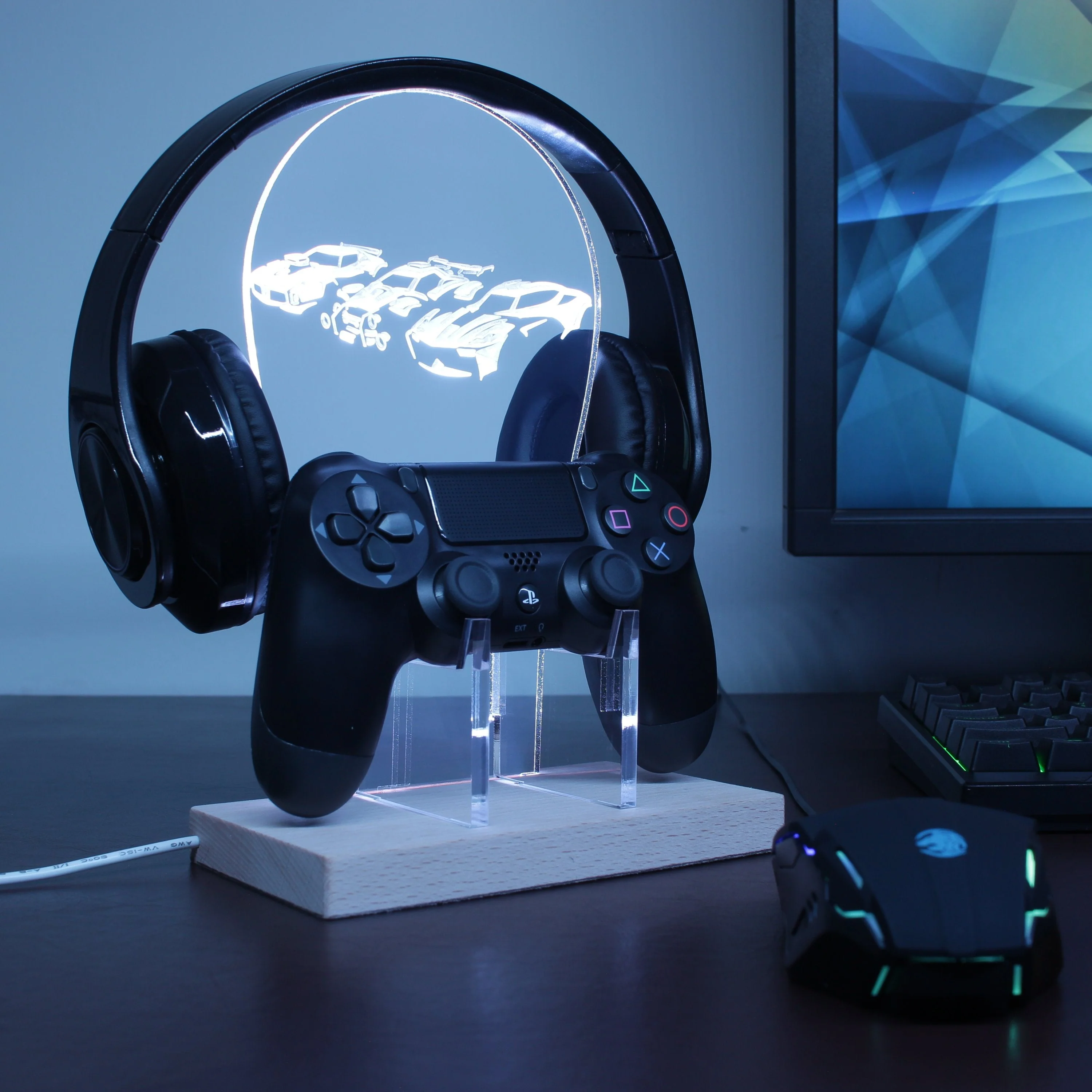 Rocket League Car LED Gaming Headset Controller Stand | Gamer Gift Idea - Image 3