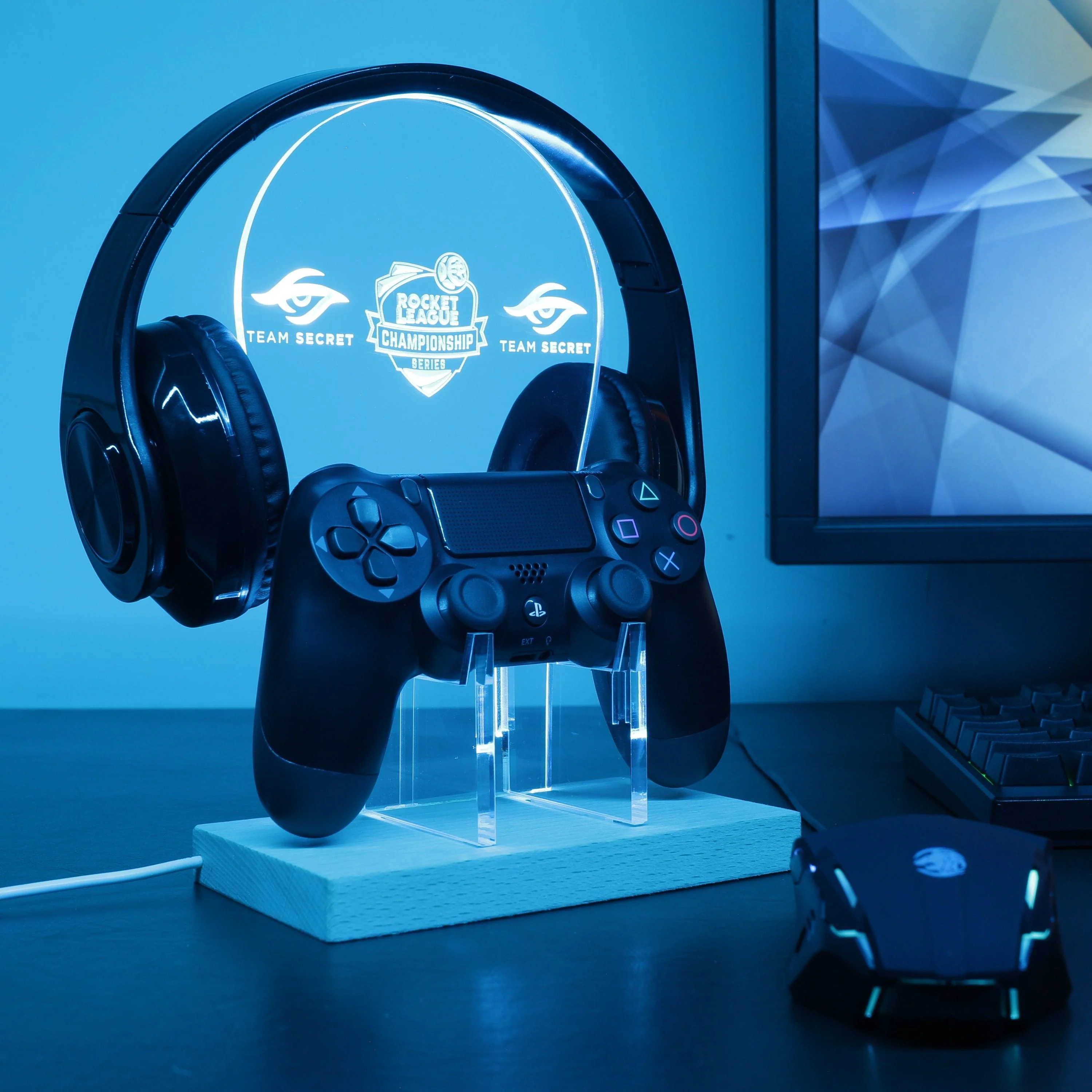 Rocket League Team Secret LED Gaming Headset Controller Stand