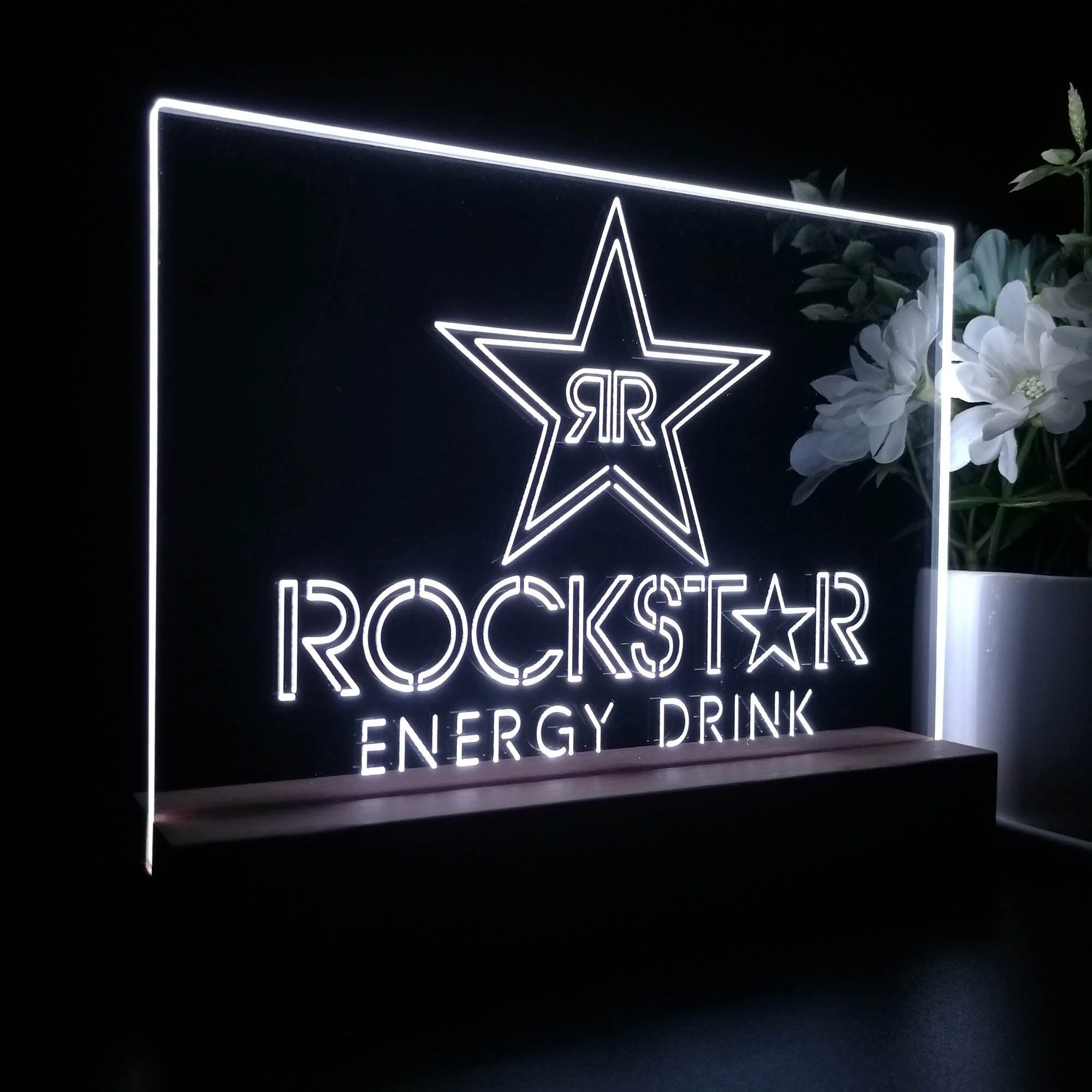 Rockstar Energy Drink Double Star Neon Sign Pub Bar Decor Lamp - Image 7