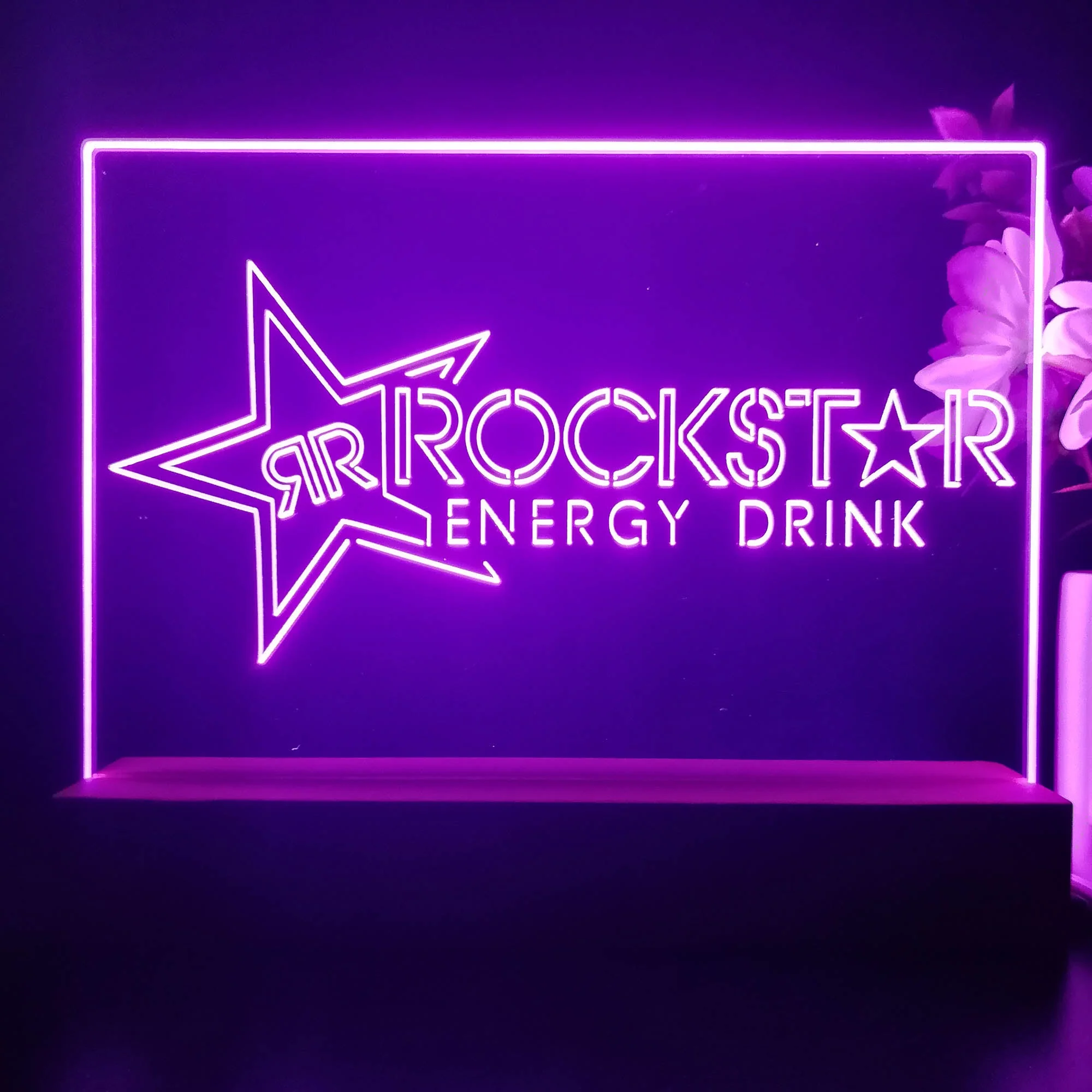 Rockstar US Beverages Star Neon Sign Pub Bar Decor Lamp - Image 4