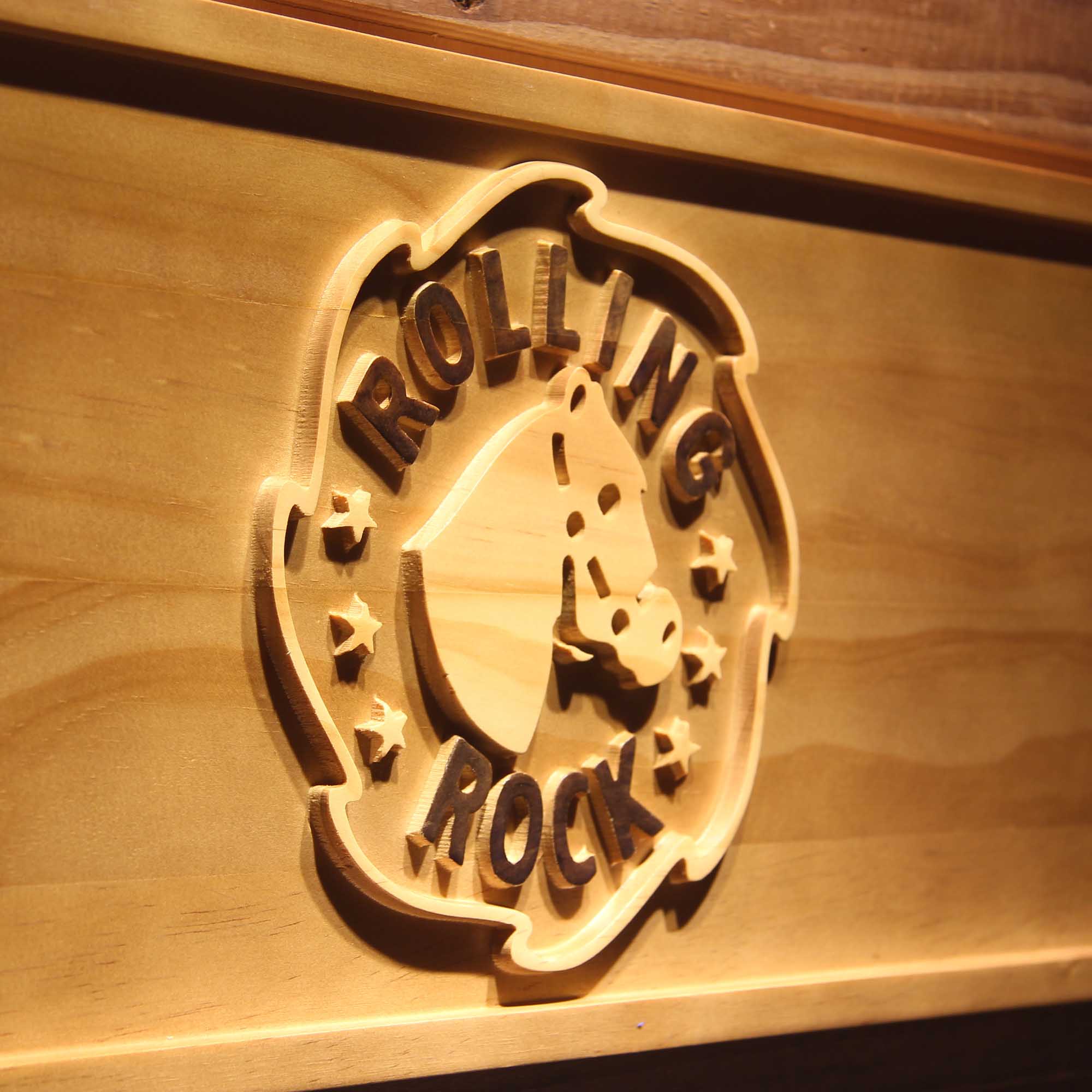 Rolling Rock,Horse 3D Solid Wooden Craving Sign - Image 4