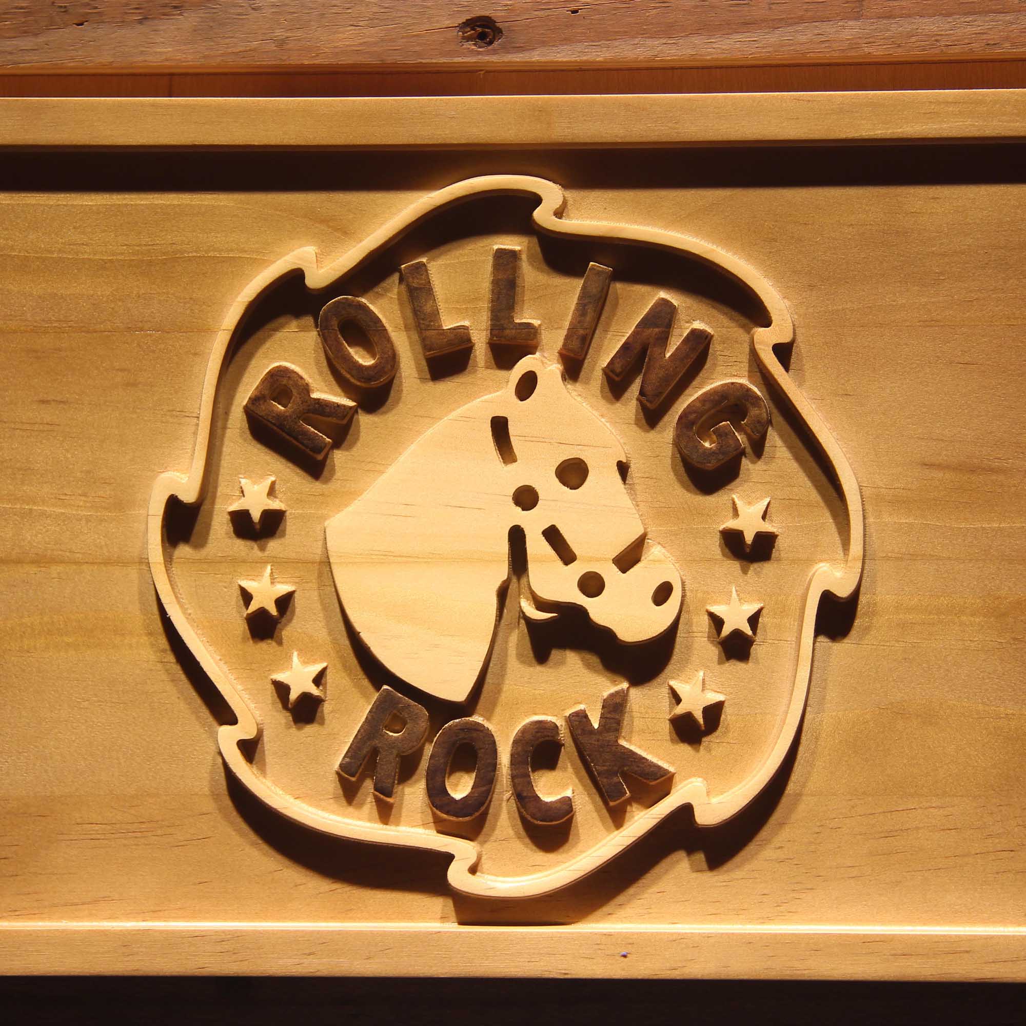 Rolling Rock,Horse 3D Solid Wooden Craving Sign - Image 5