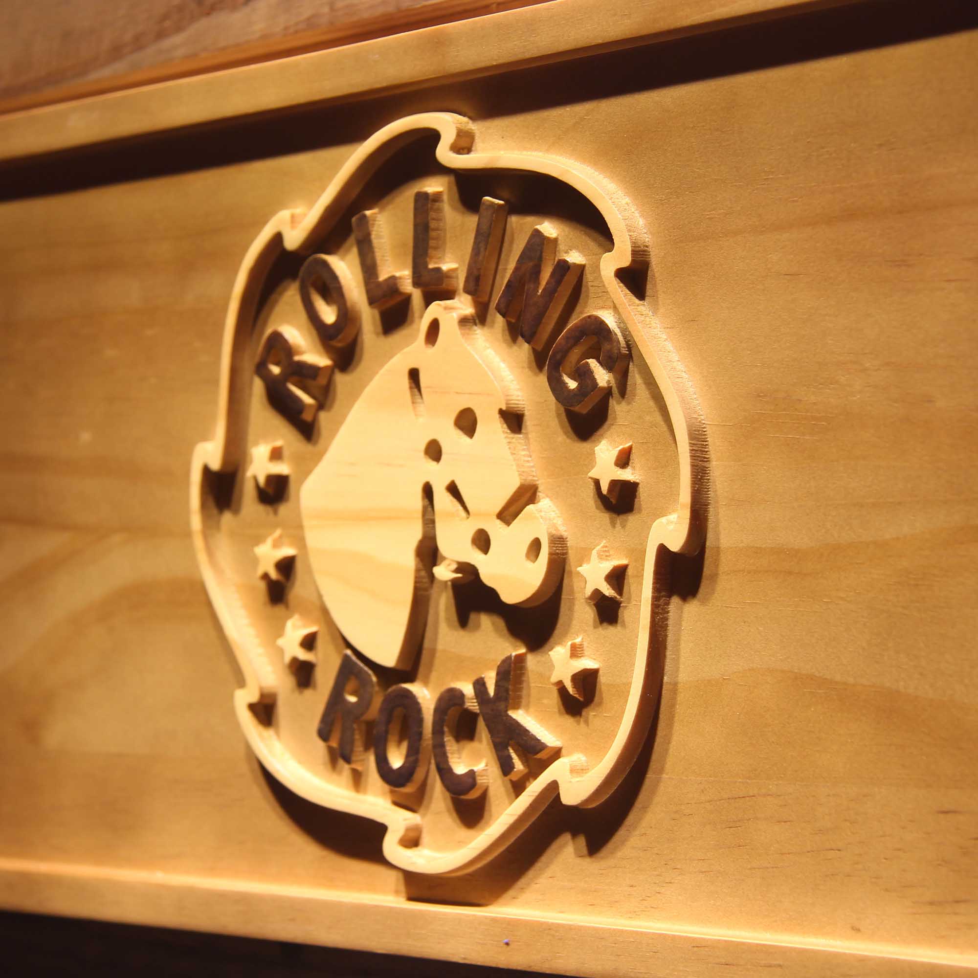 Rolling Rock,Horse 3D Solid Wooden Craving Sign - Image 6