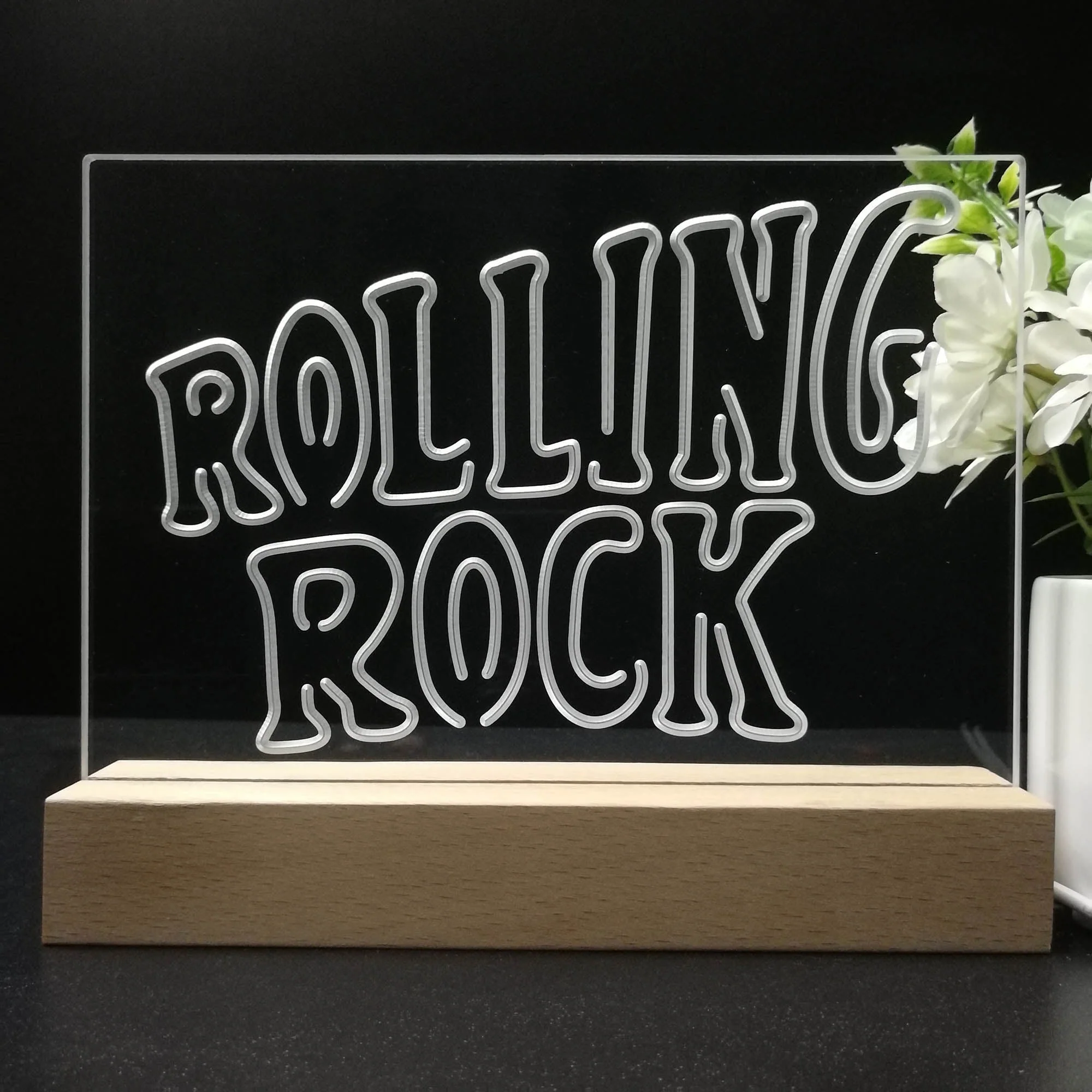 Rolling Rock Music 3D Illusion Night Light Desk Lamp - Image 8