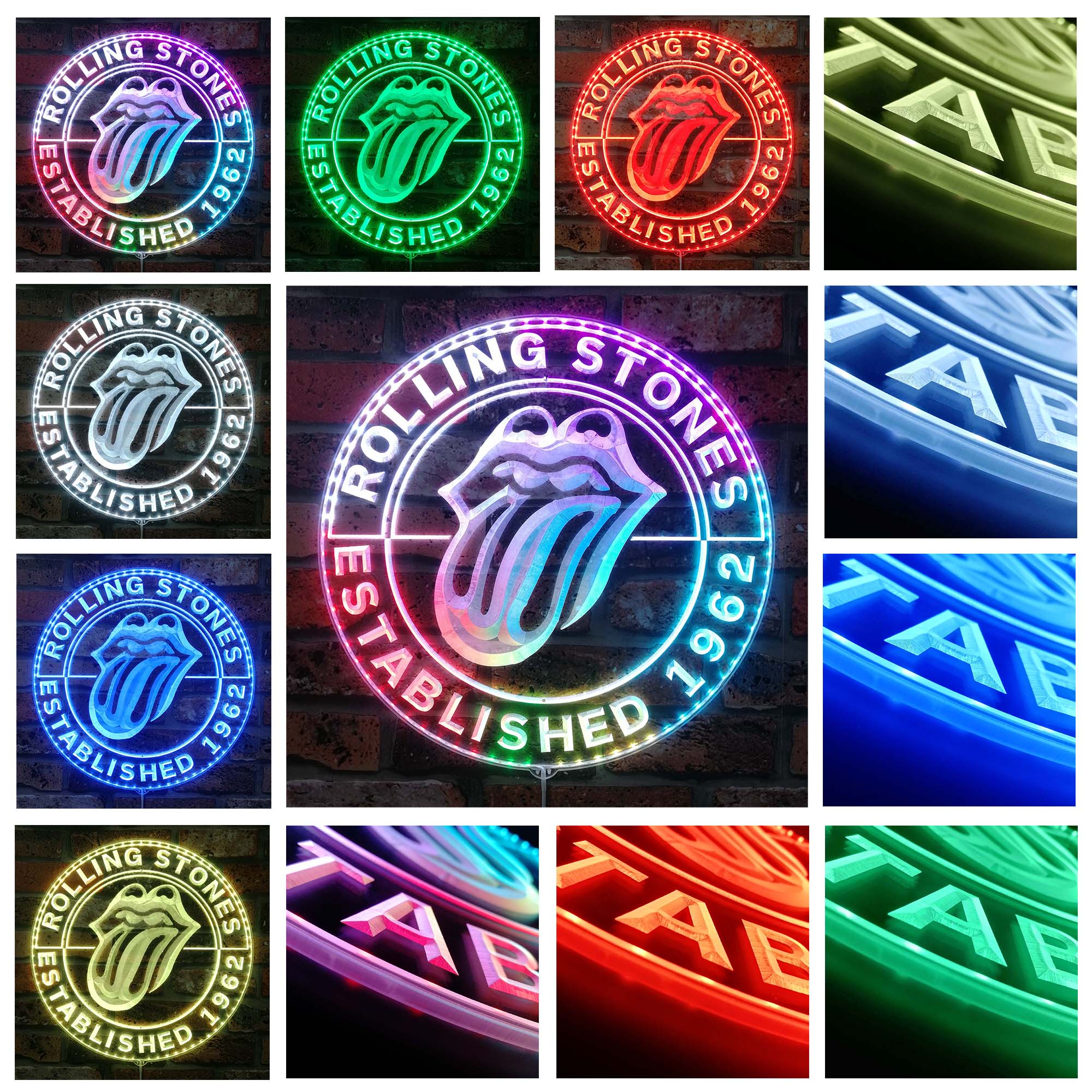 Rolling Stone Neon LED Sign with Dynamic RGB Colors - Image 2