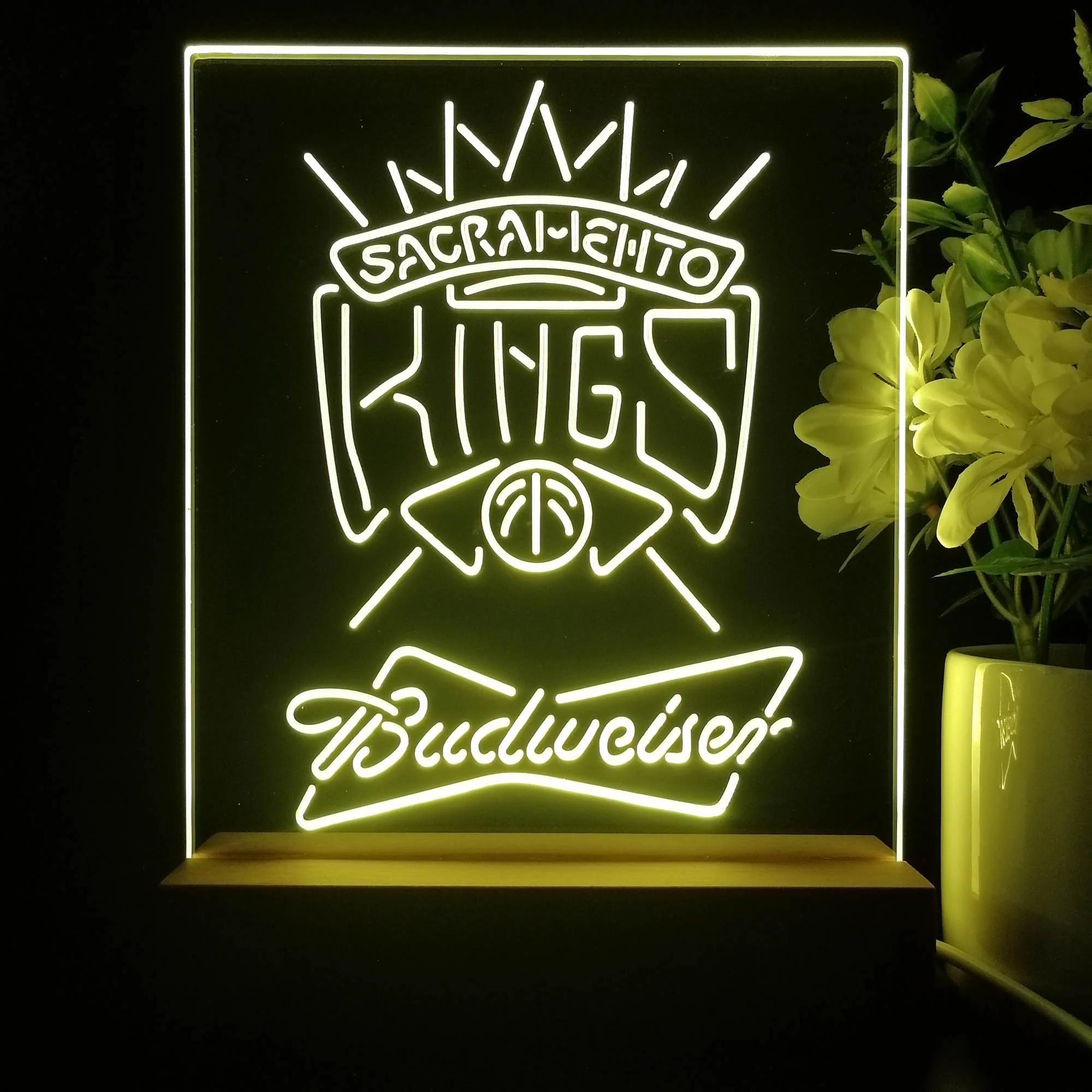 Sacramento Kings Budweiser Neon Sign Pub Bar Lamp - Image 2