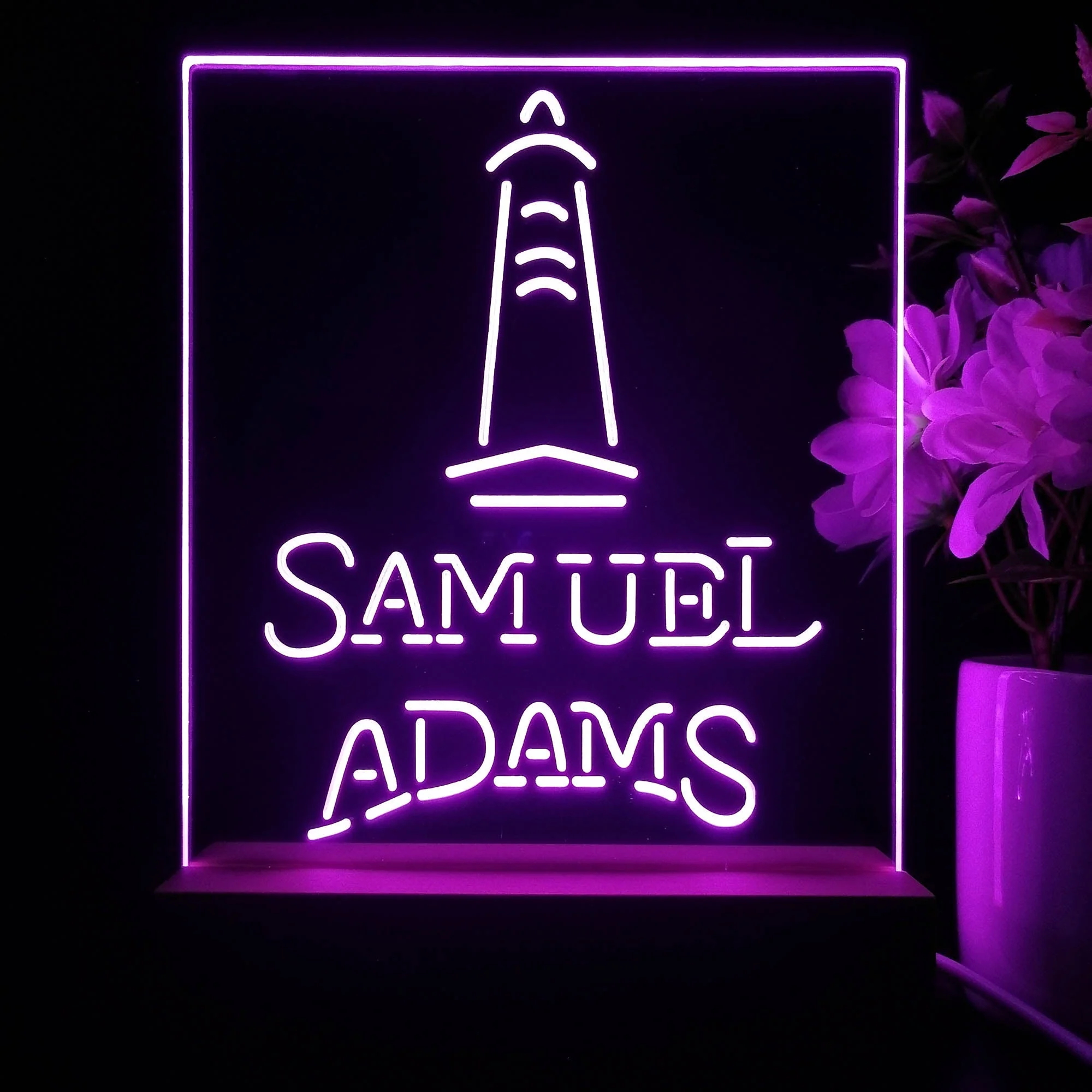 Samuel Adams Lighthouse Night Light Neon Pub Bar Lamp - Image 4