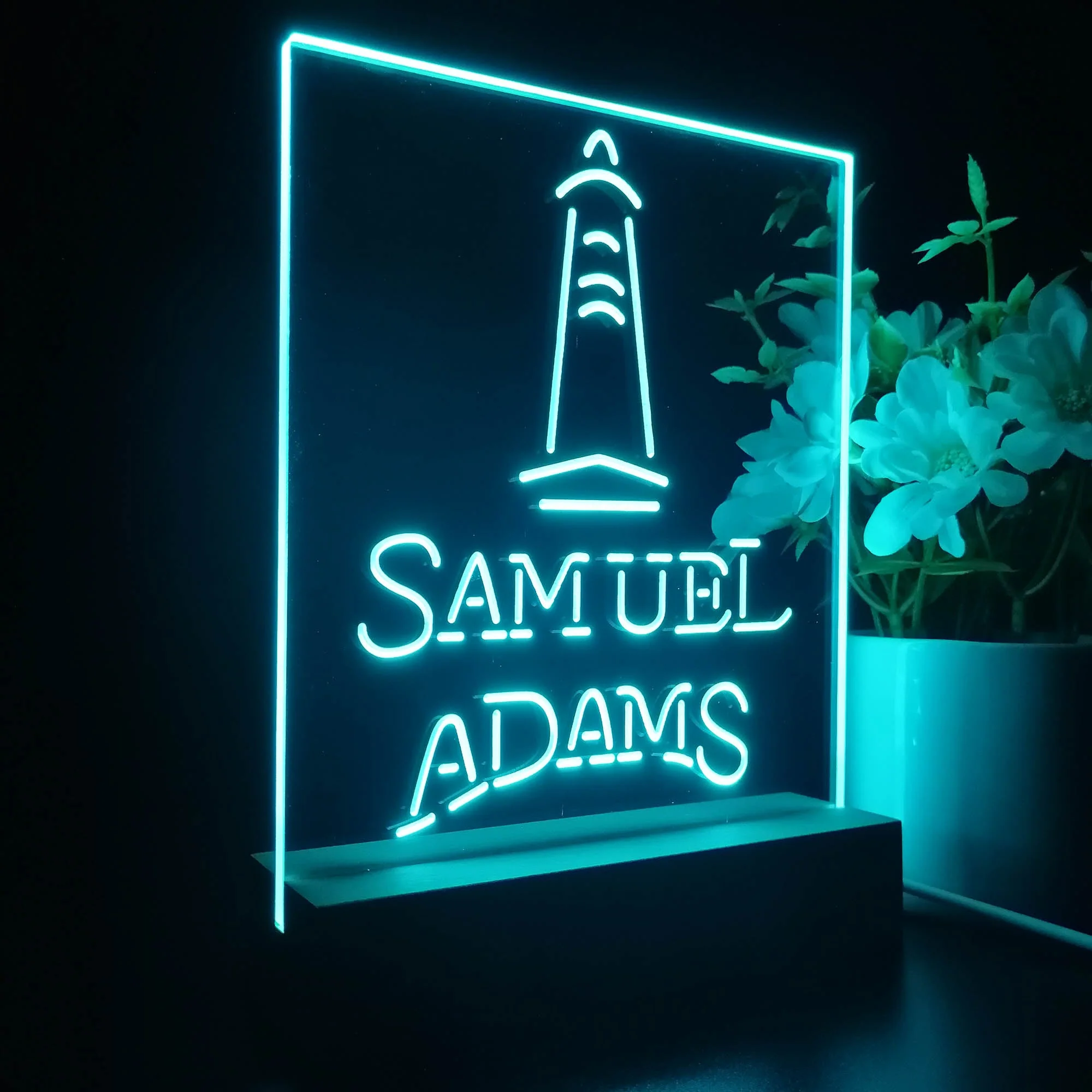 Samuel Adams Lighthouse Night Light Neon Pub Bar Lamp - Image 5