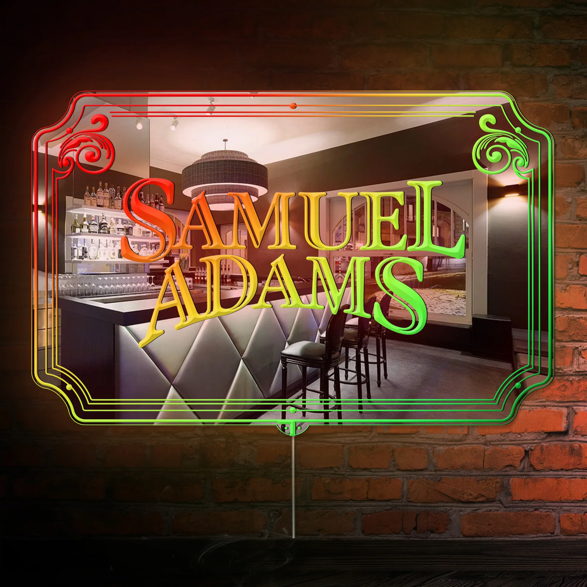 Samuel Adams RGB LED Neon Sign with Elegant Mirror Backing - Image 4