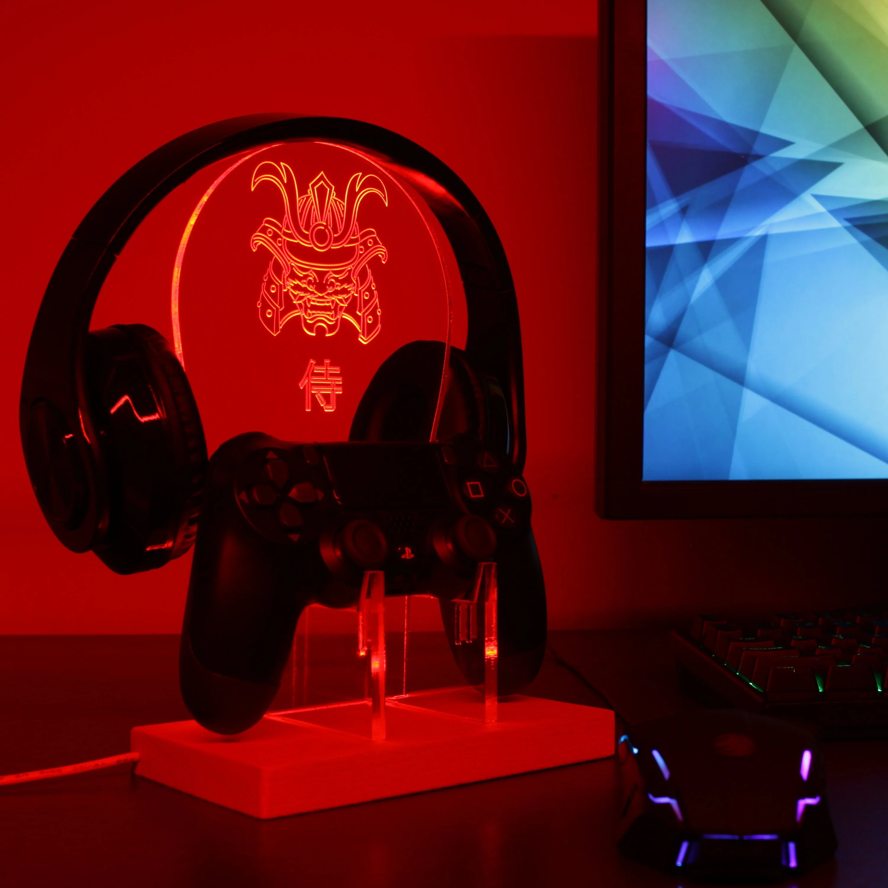 Samurai Helmet Japan LED Gaming Headset Controller Stand - Image 2