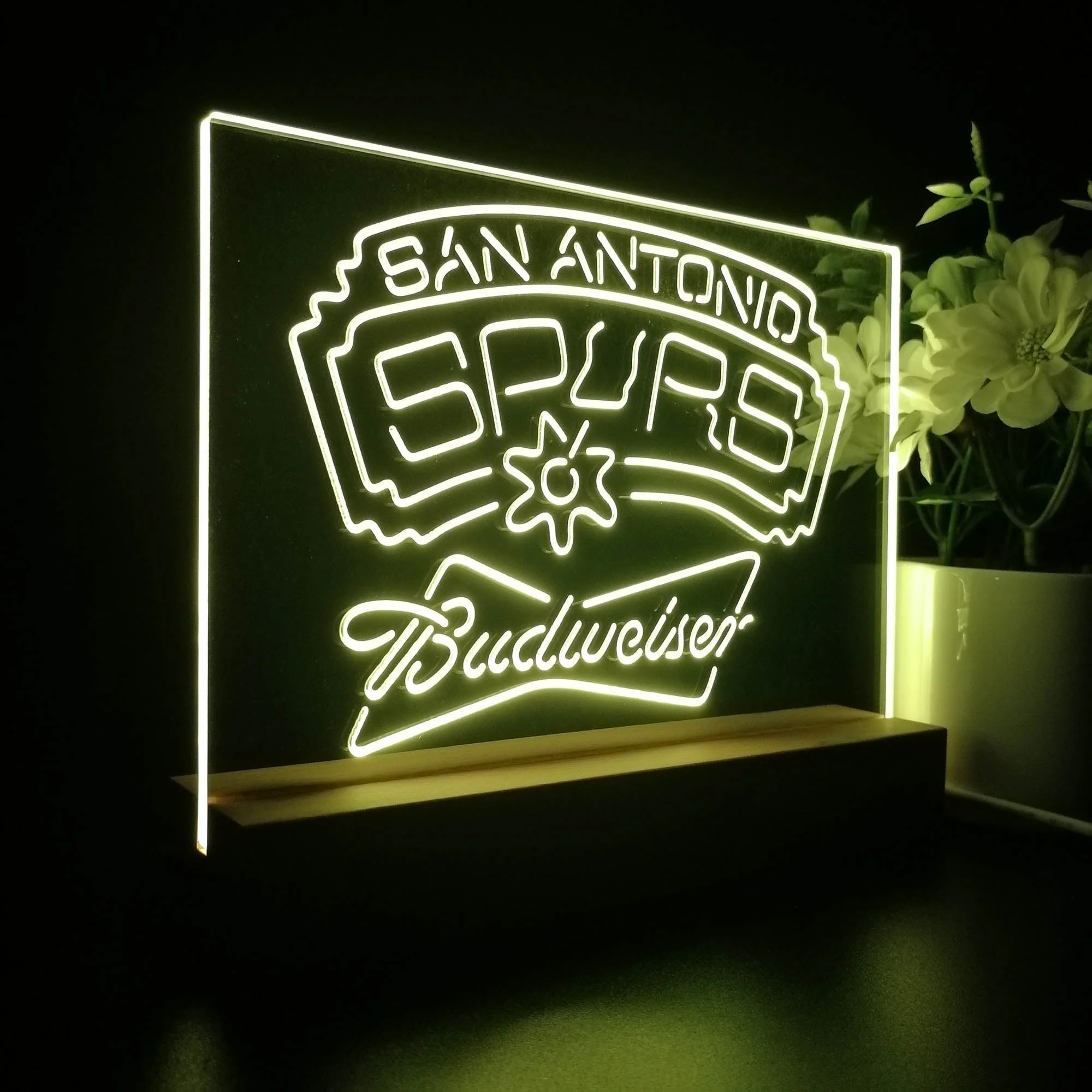 San Antonio Spurs Budweiser Night Light Pub Bar Lamp - Image 7