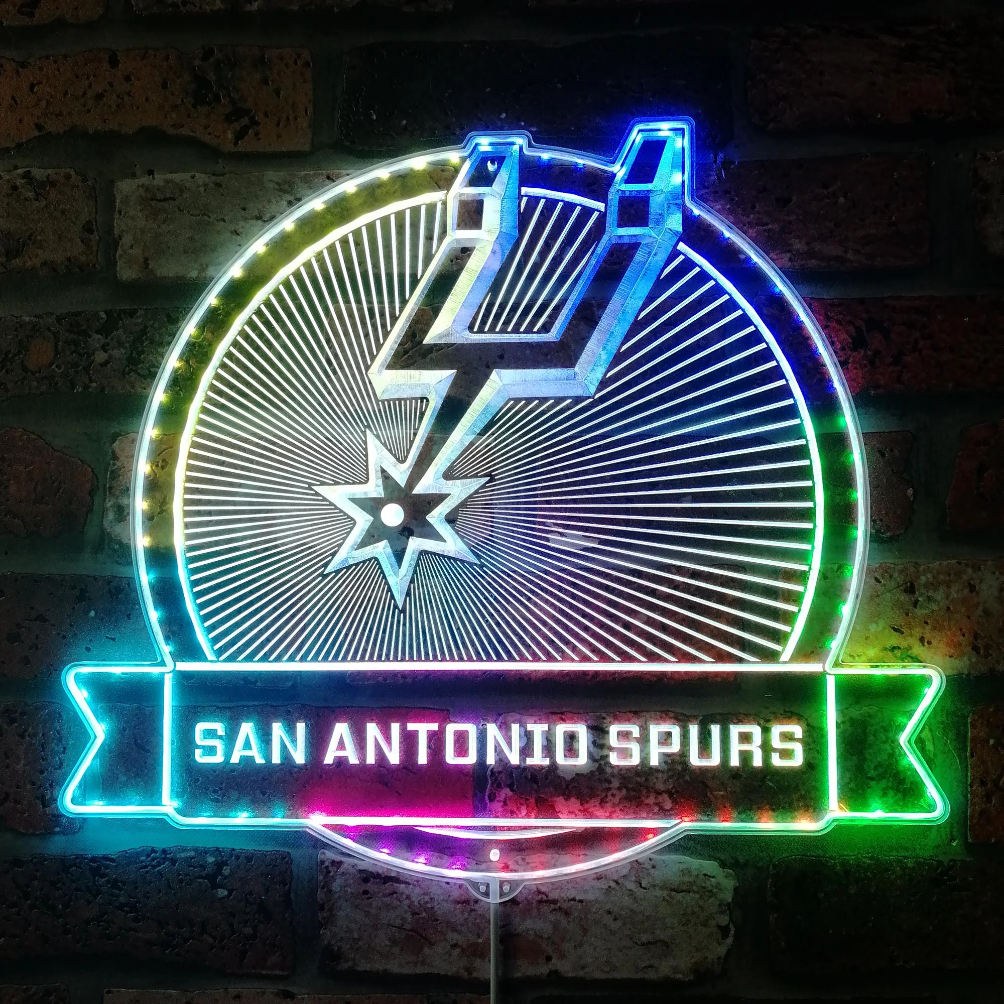San Antonio Spurs Neon LED Sign with Dynamic RGB Colors