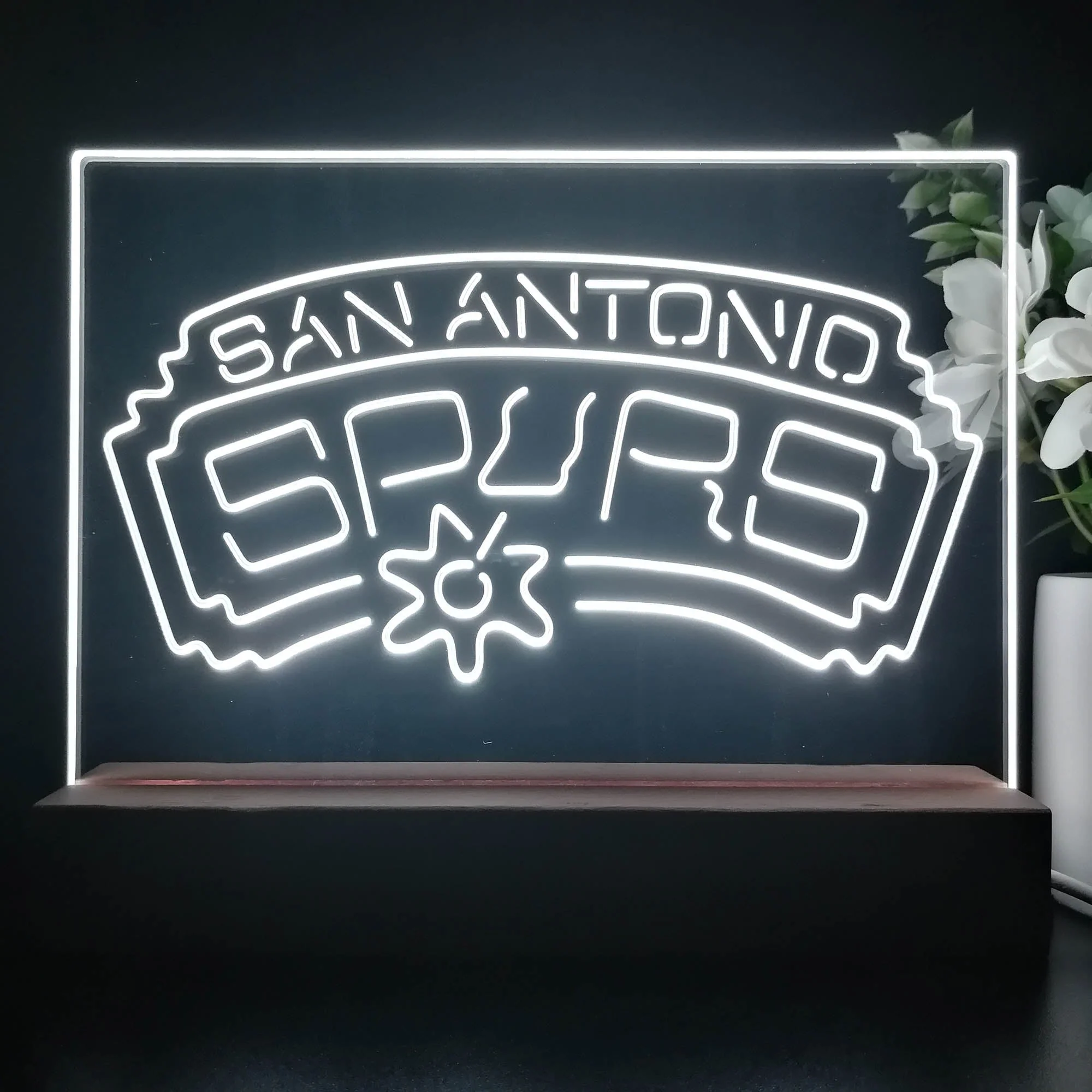 San Antonio Spurs 3D Illusion Night Light Desk Lamp - Image 3