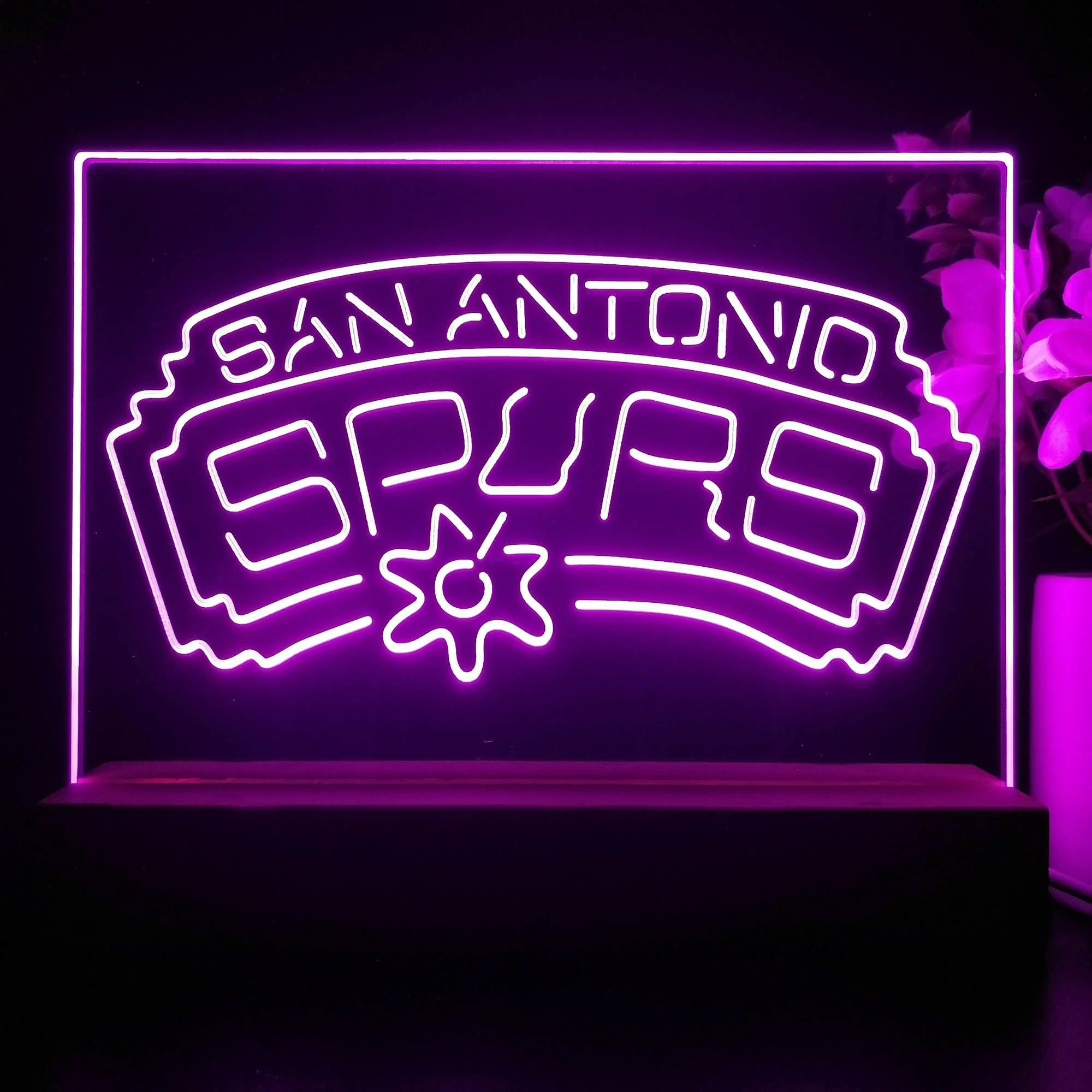 San Antonio Spurs 3D Illusion Night Light Desk Lamp - Image 4