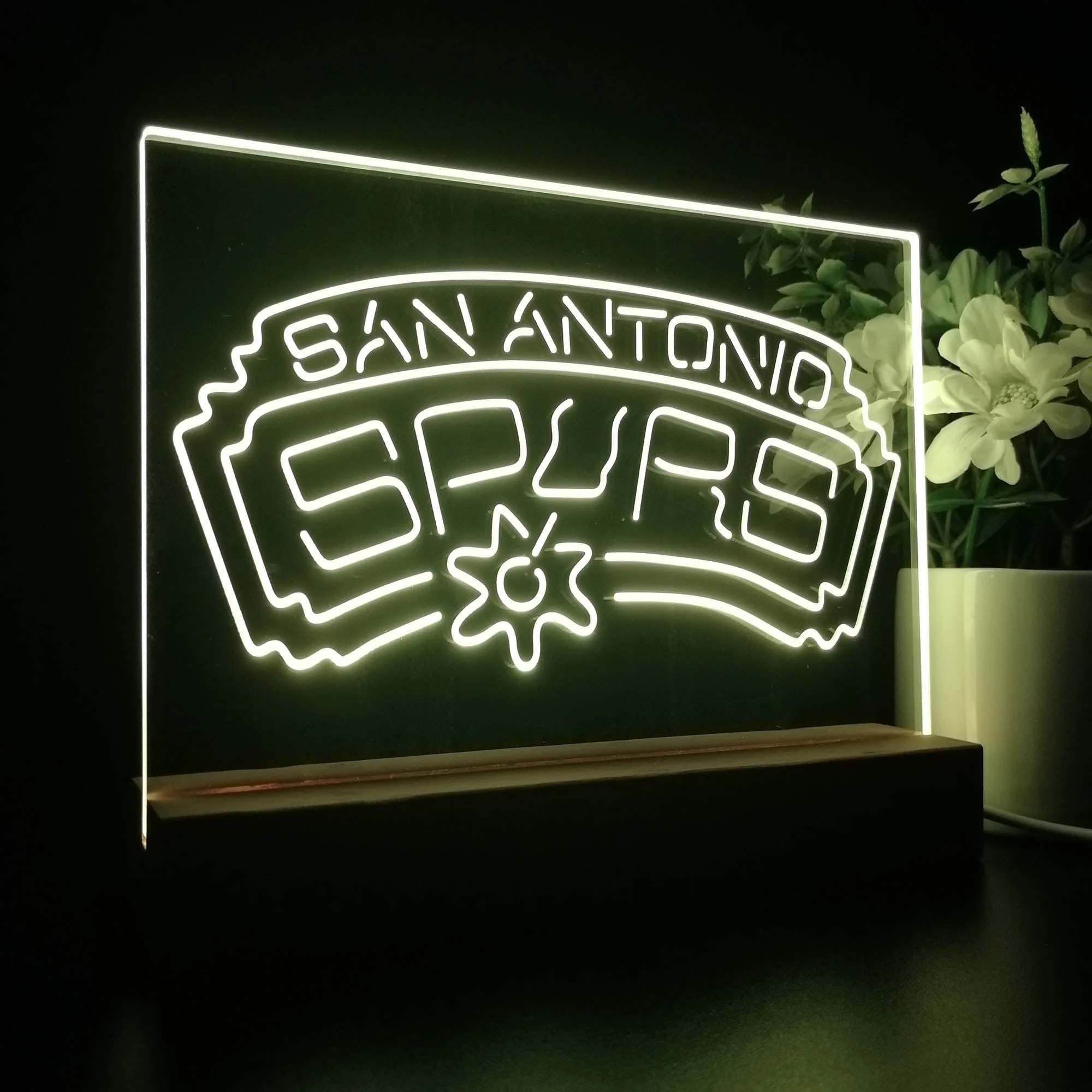 San Antonio Spurs 3D Illusion Night Light Desk Lamp - Image 6