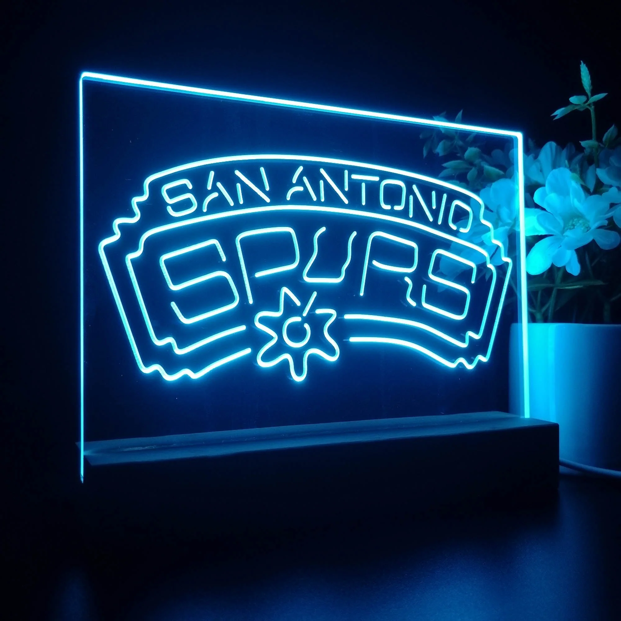 San Antonio Spurs 3D Illusion Night Light Desk Lamp - Image 7