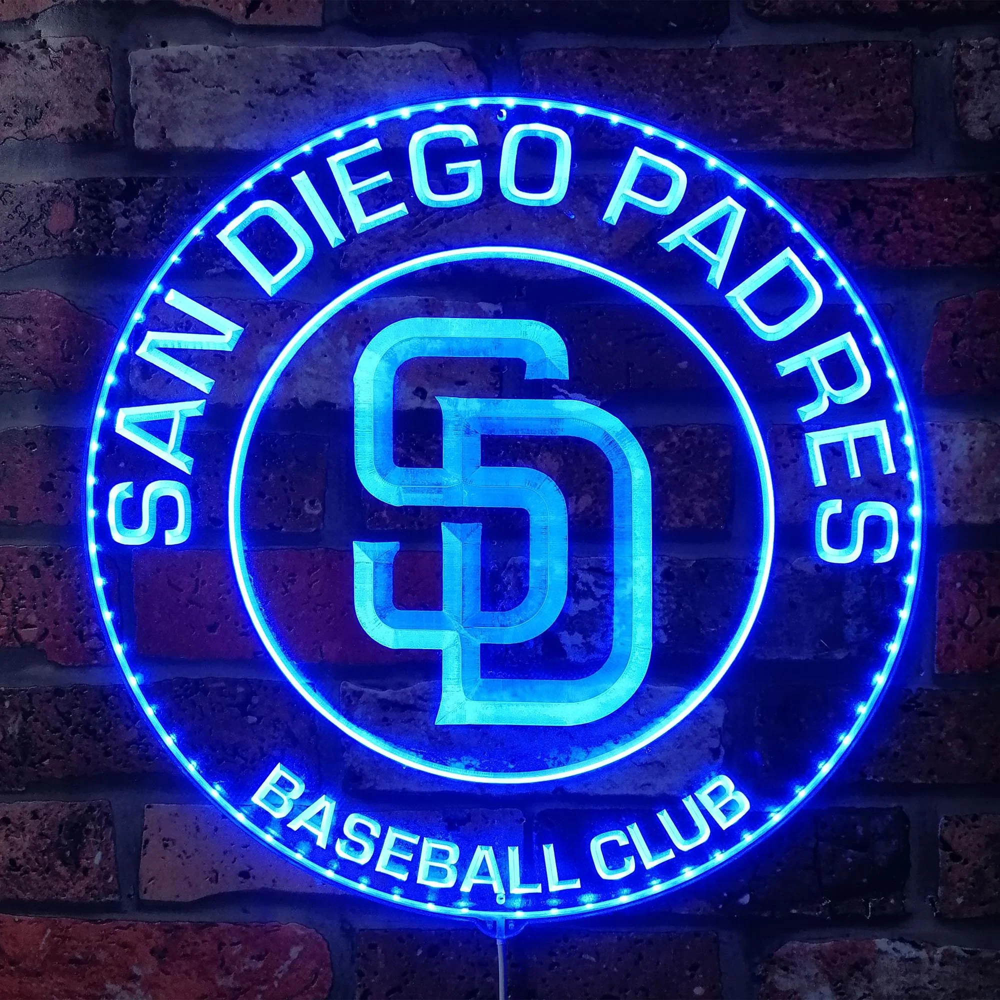 San Diego Padres Neon LED Sign with Dynamic RGB Colors - Image 4