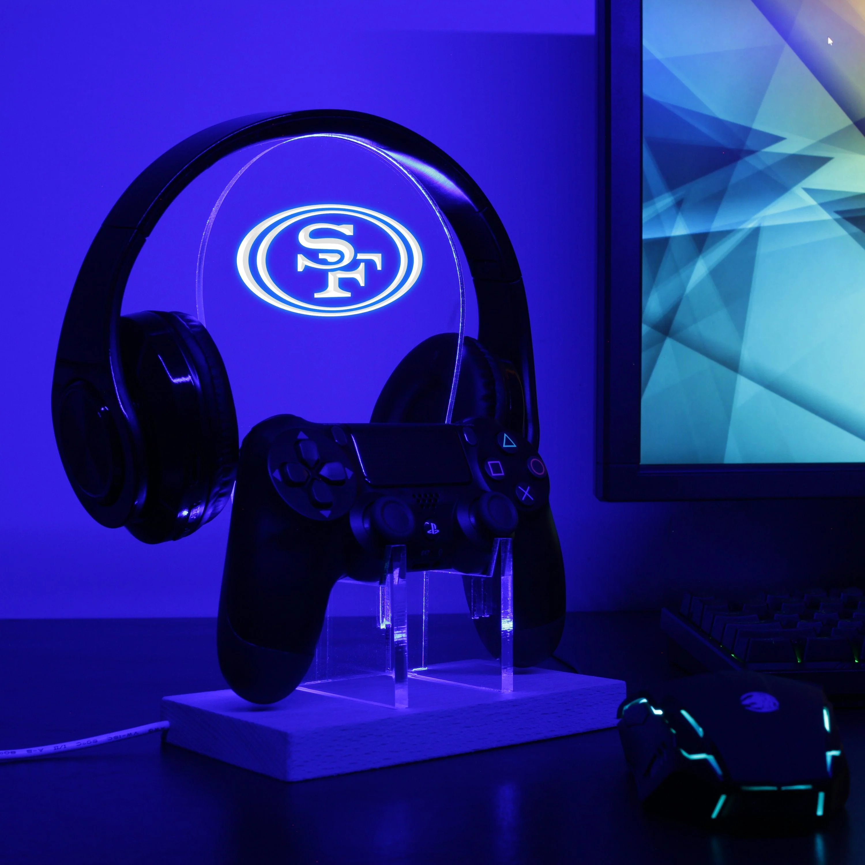 San Francisco 49Ers LED Gaming Headset Controller Stand - Image 3