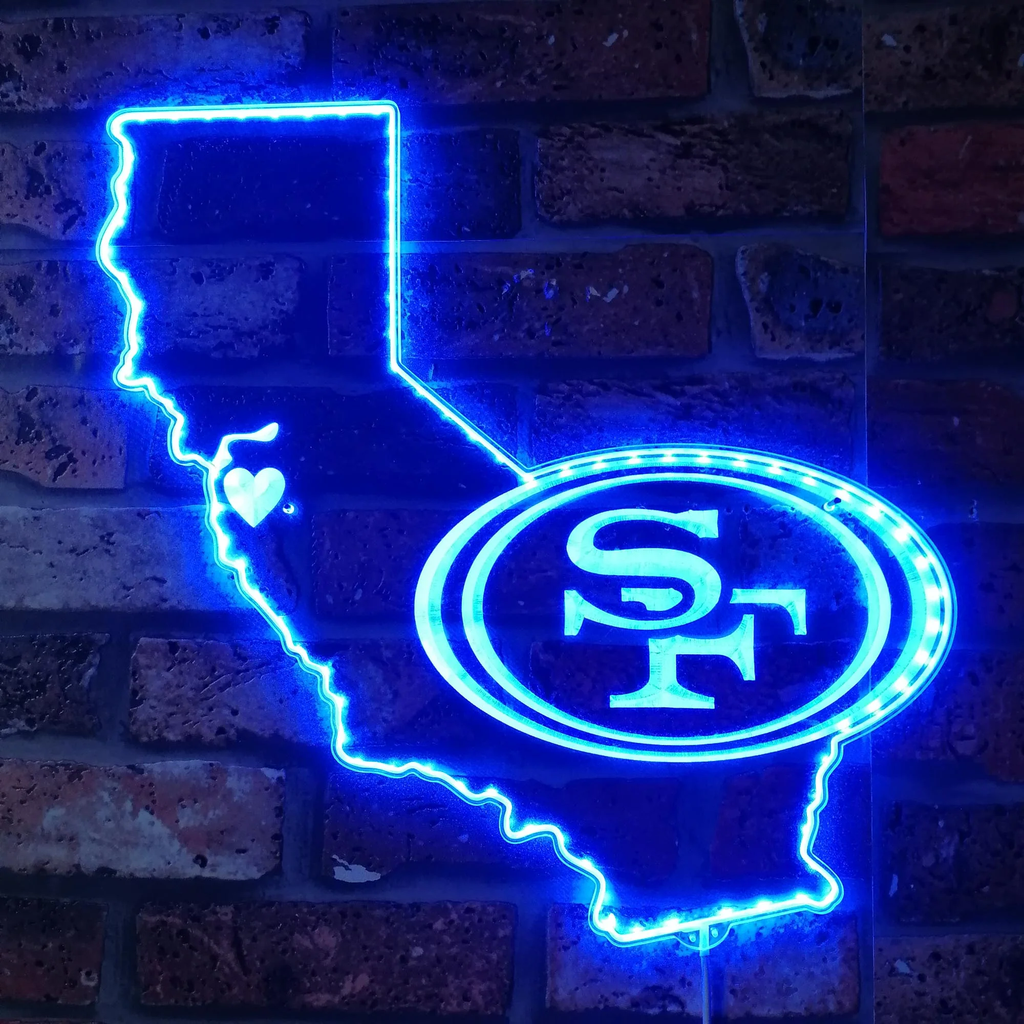 San Francisco 49ers State Map Neon LED Sign with Dynamic RGB Colors - Image 4