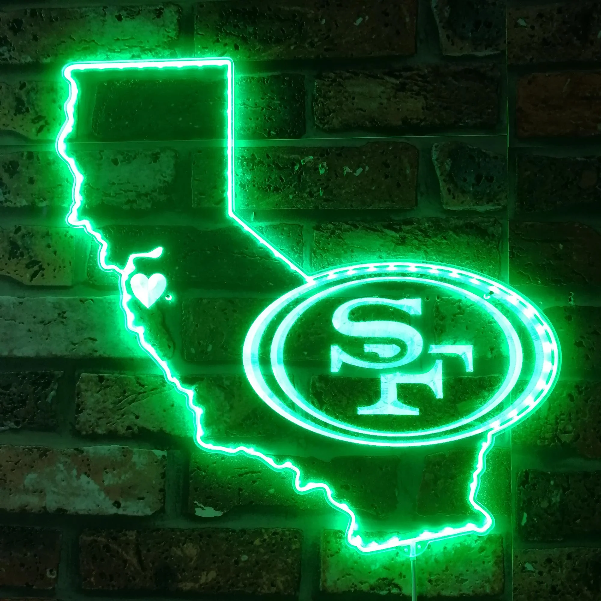 San Francisco 49ers State Map Neon LED Sign with Dynamic RGB Colors - Image 6