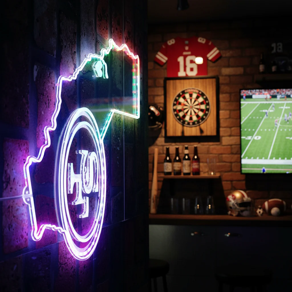 San Francisco 49ers State Map Neon LED Sign with Dynamic RGB Colors - Image 8
