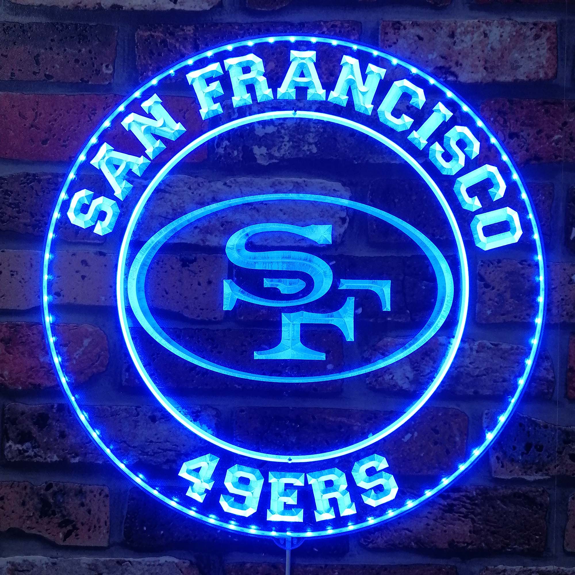 San Francisco 49ers SF Logo Neon LED Sign with Dynamic RGB Colors - Image 4