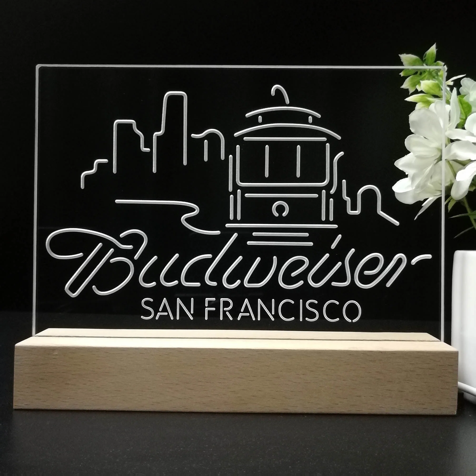 San Francisco Budweiser Beer Neon Sign Pub Bar Lamp - Image 8