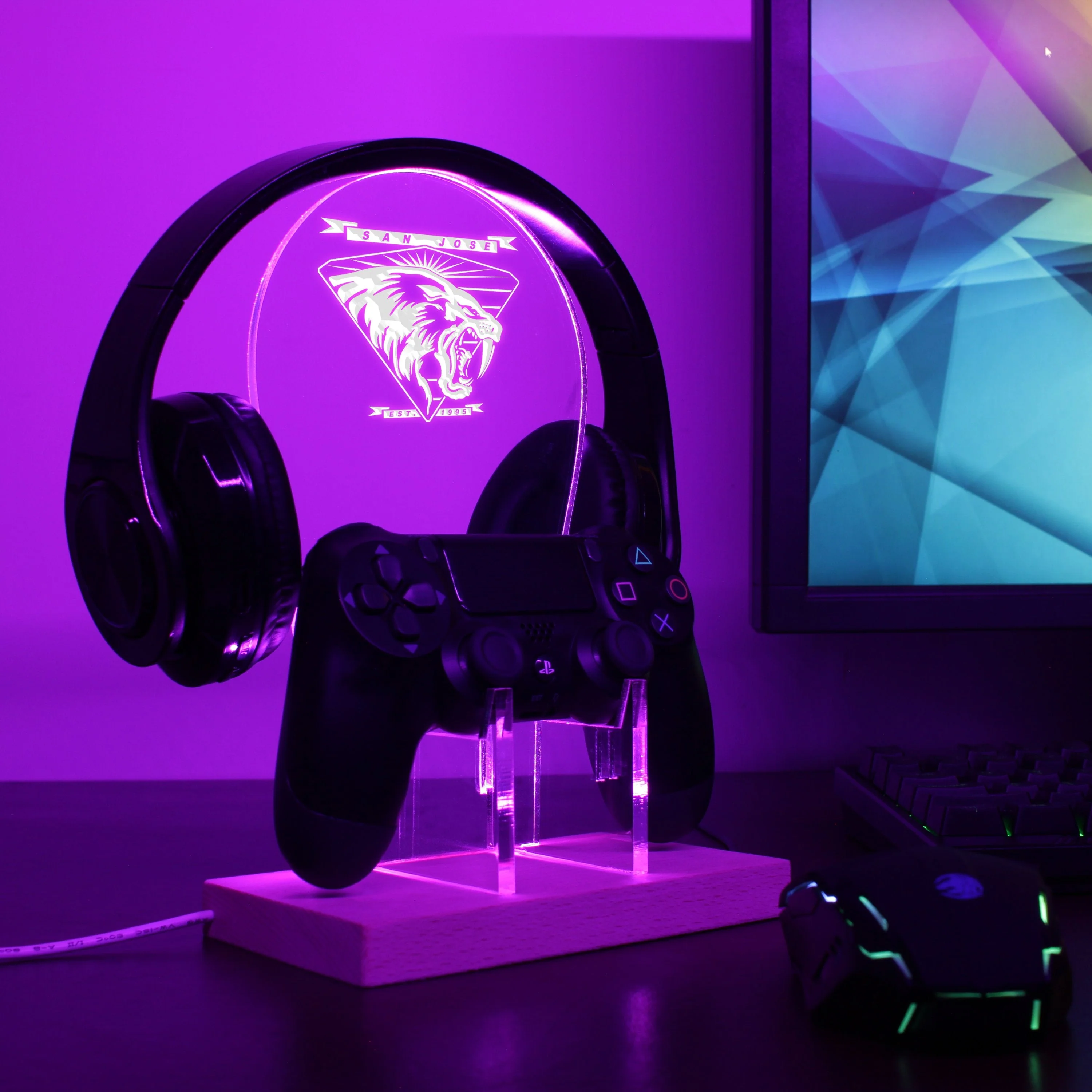 San Jose SaberCats LED Gaming Headset Controller Stand - Image 4