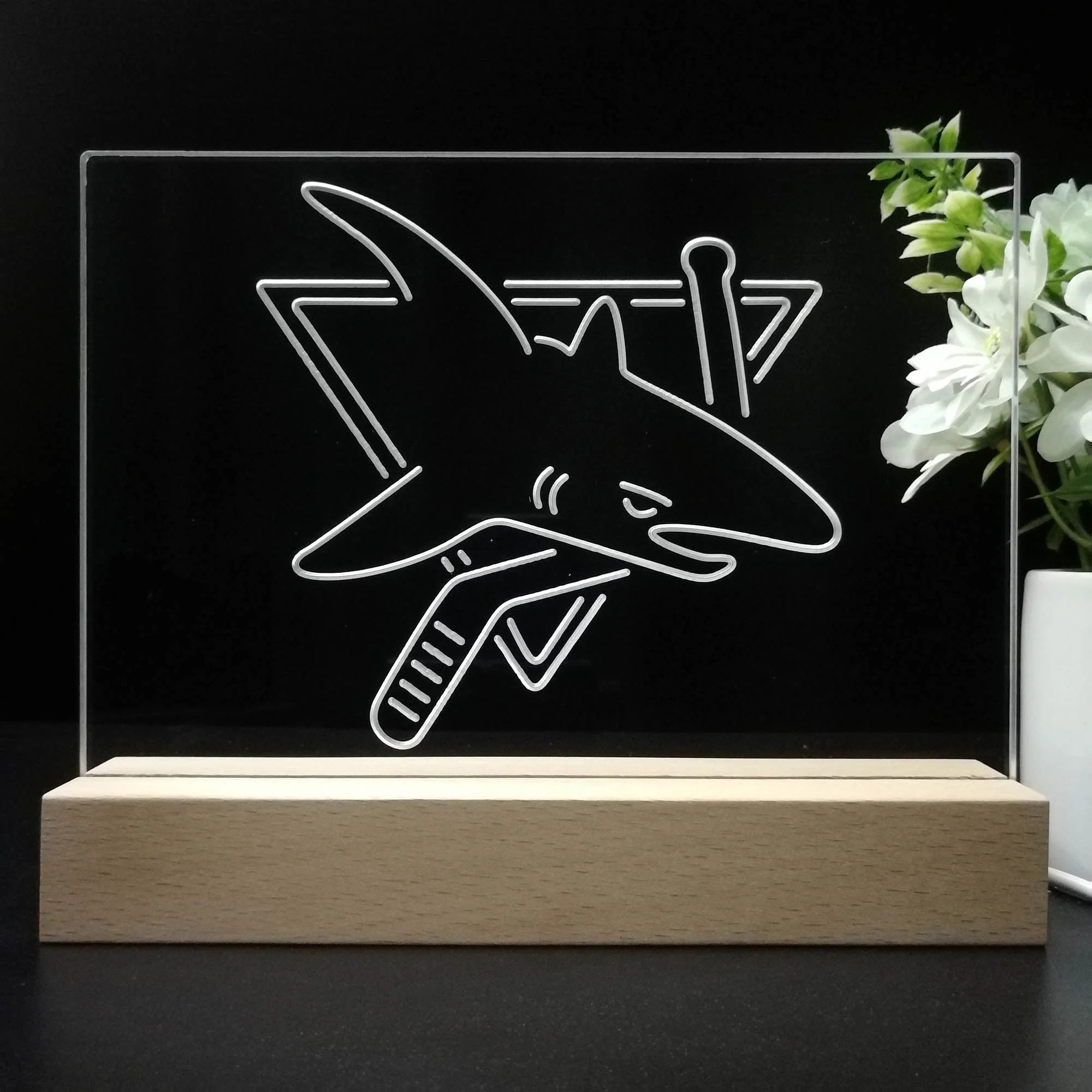 San Jose Sharks 3D Illusion Night Light Desk Lamp - Image 8