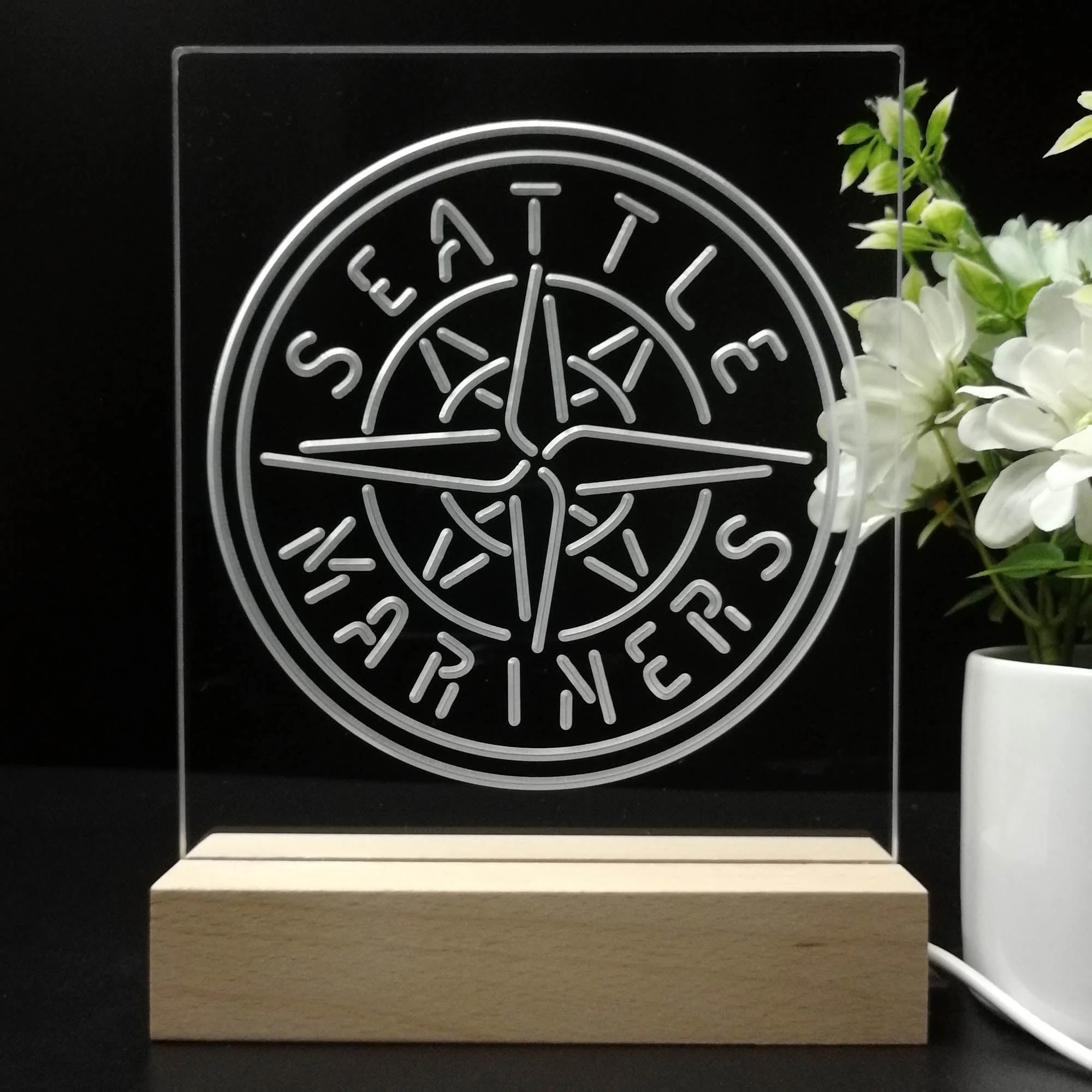 Seattle Mariners Neon Sign Table Top Lamp - Image 8