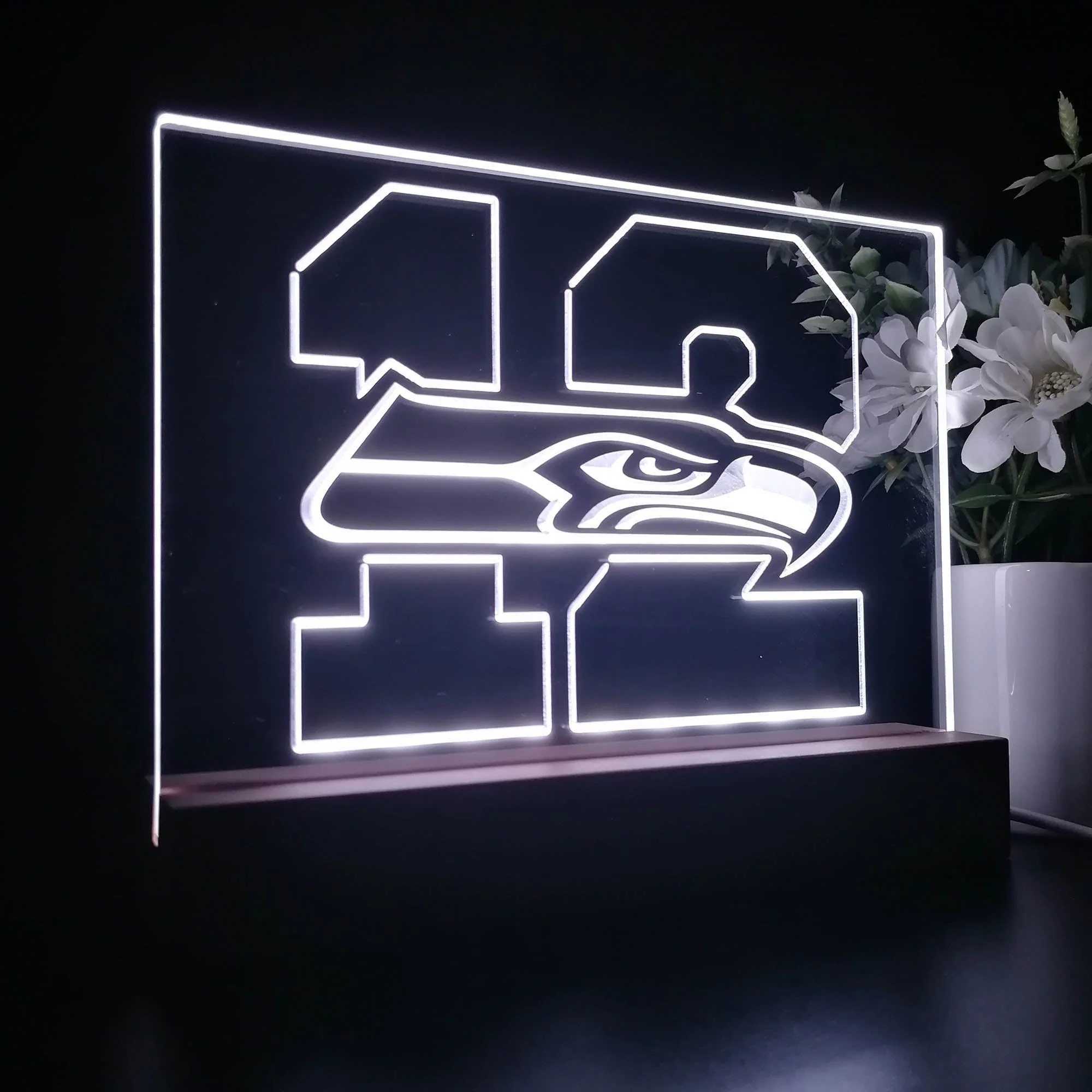Seattle Seahawks 12th man 3D Illusion Night Light Desk Lamp - Image 5