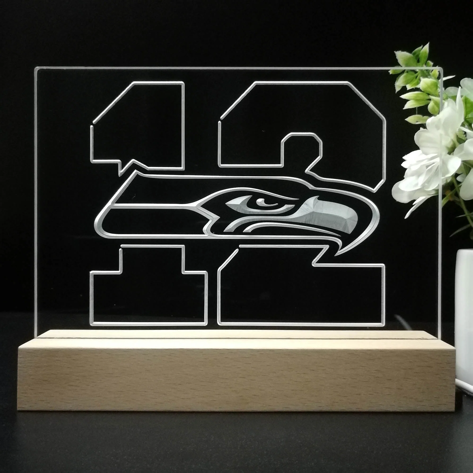 Seattle Seahawks 12th man 3D Illusion Night Light Desk Lamp - Image 8