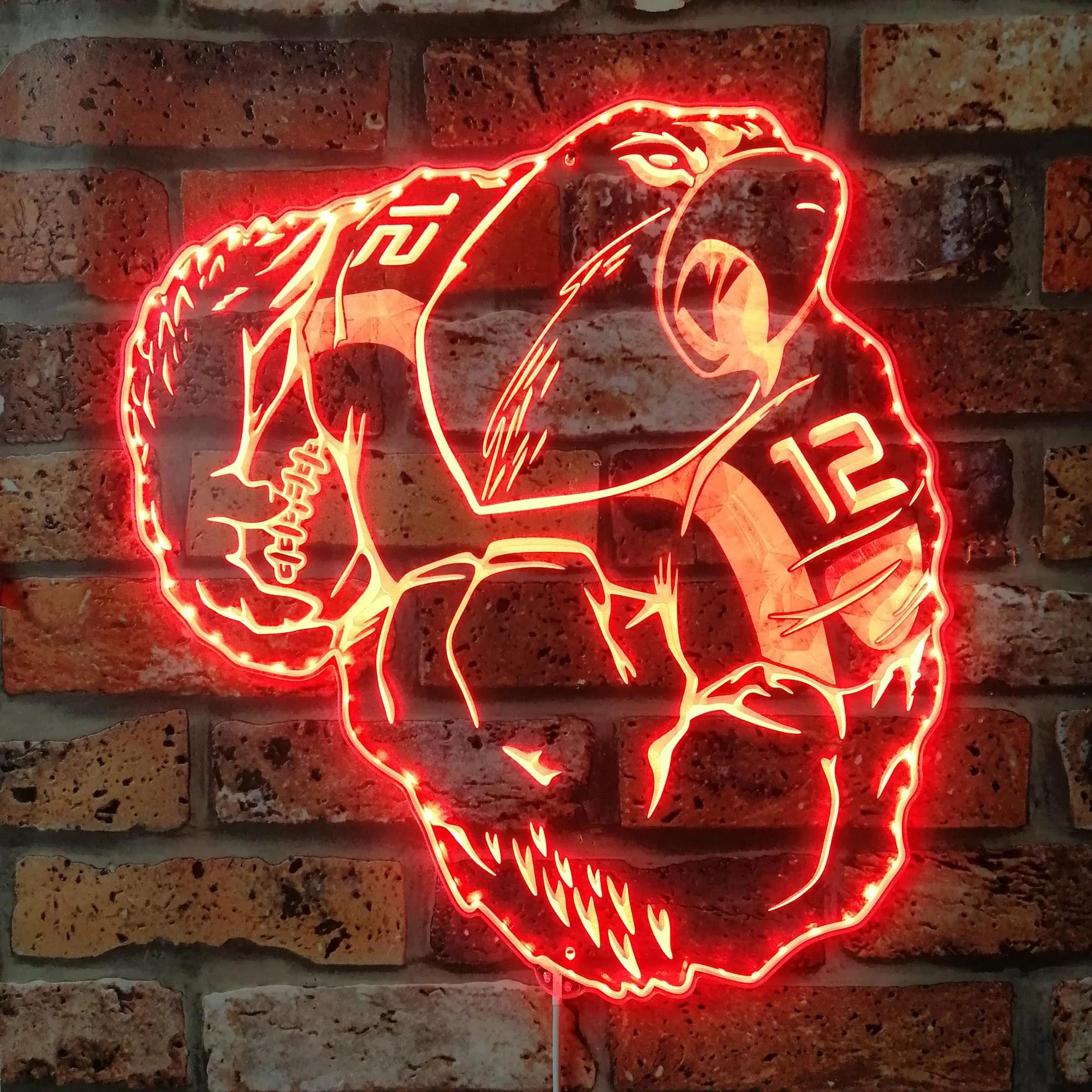 Seattle Seahawks Mascot Neon LED Sign with Dynamic RGB Colors - Image 3