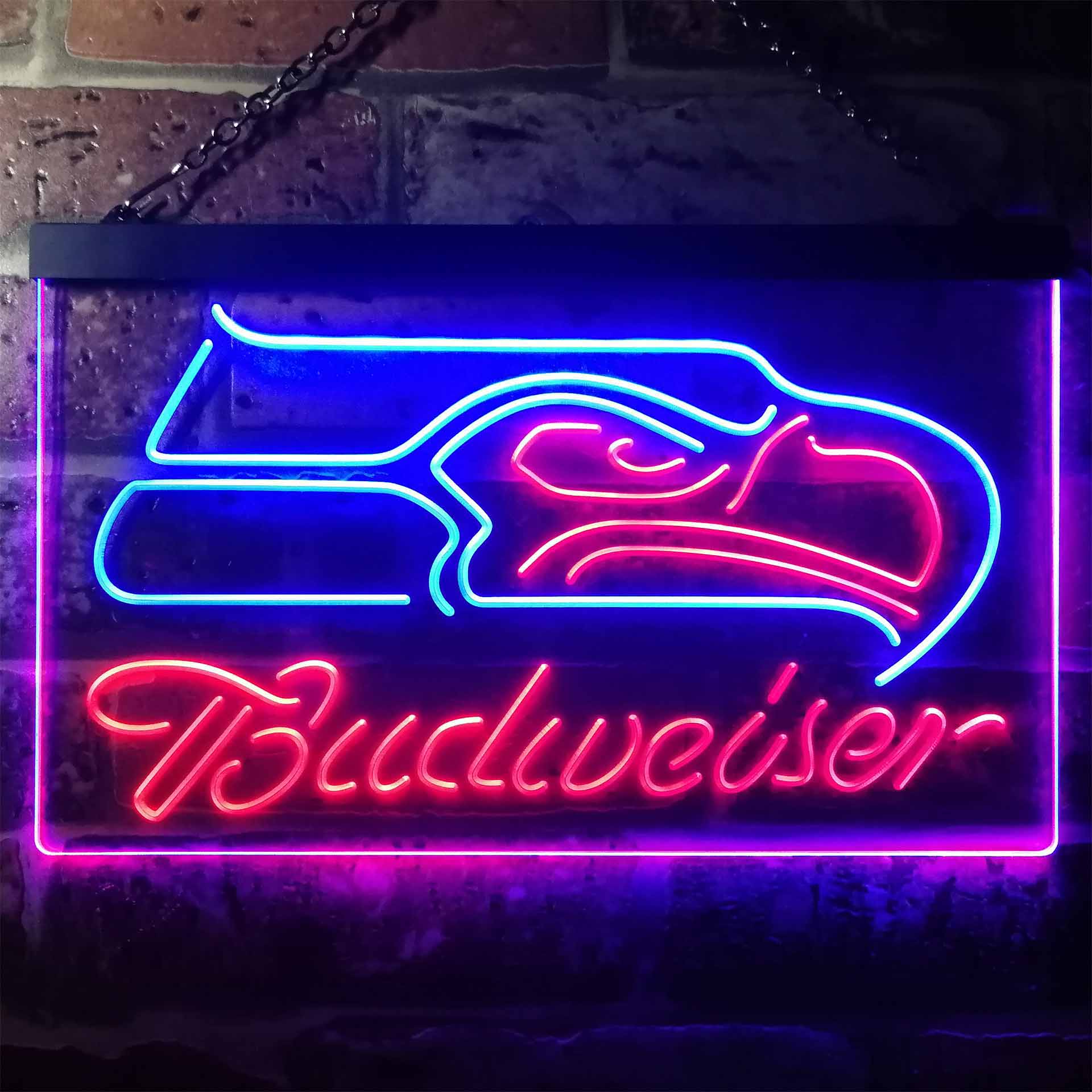 Seattle Seahawks Budweiser Neon-Like LED Sign - Image 3