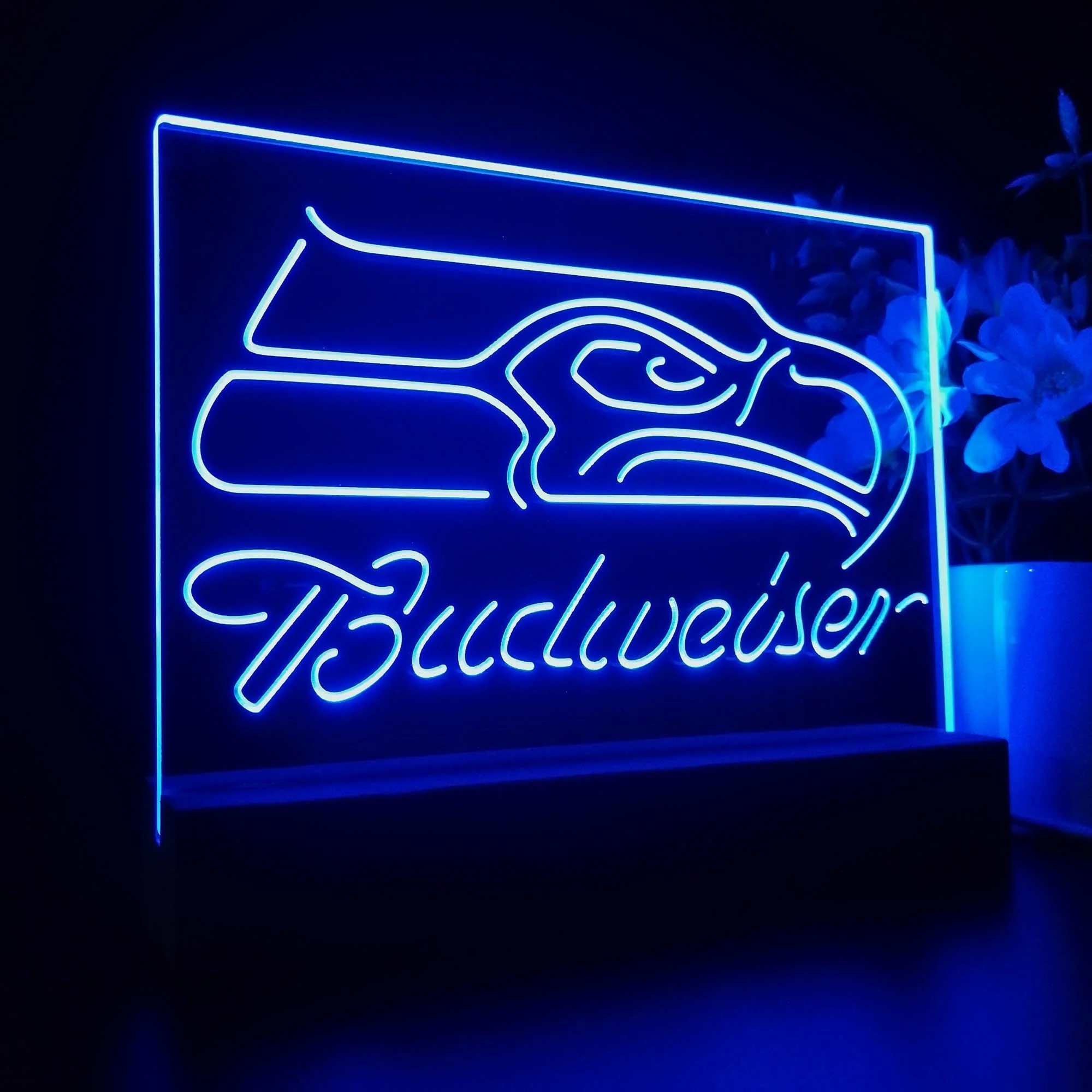 Seattle Seahawks Budweiser 3D Illusion Night Light Desk Lamp - Image 5