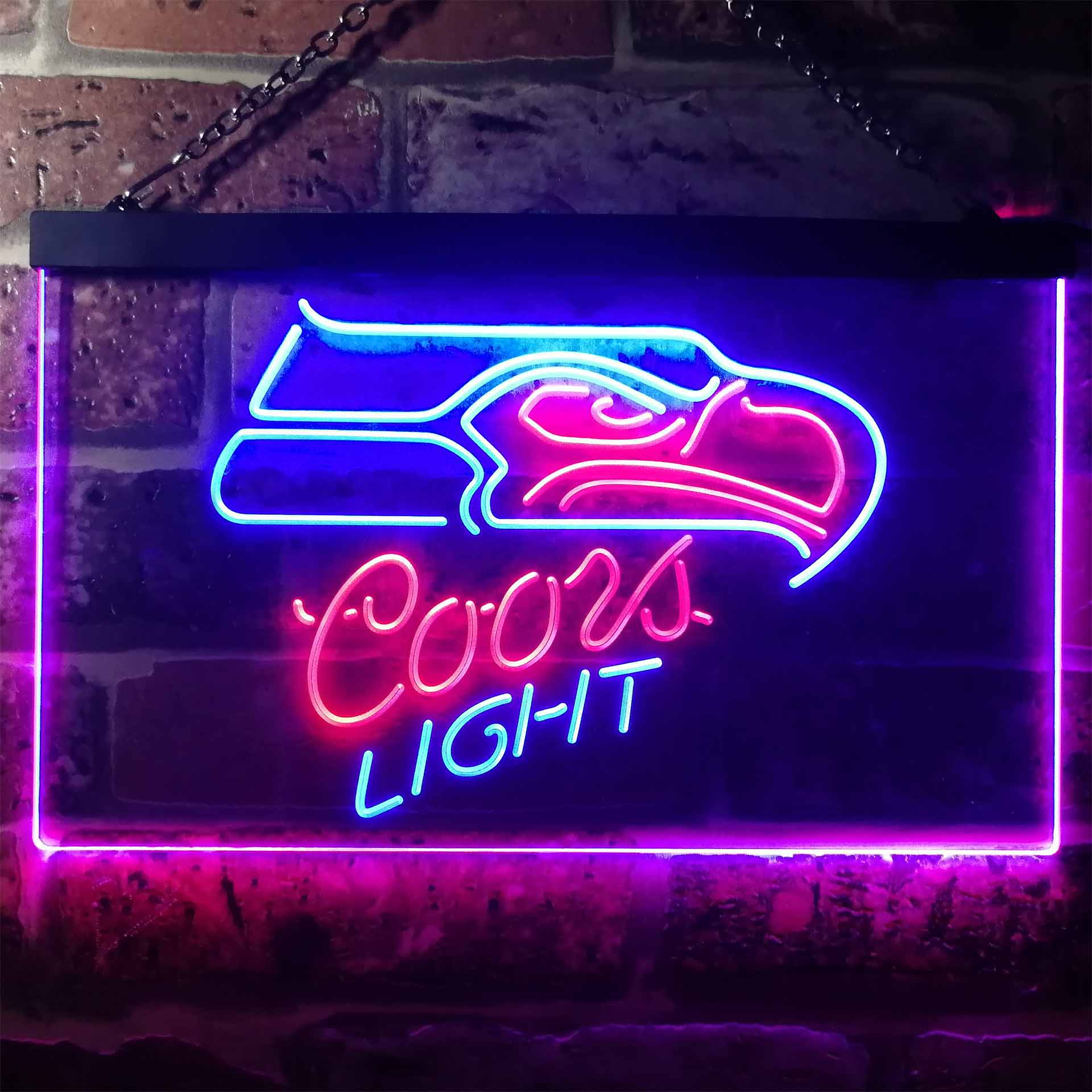 Seattle Seahawks Coors Light LED Neon Sign - Image 5