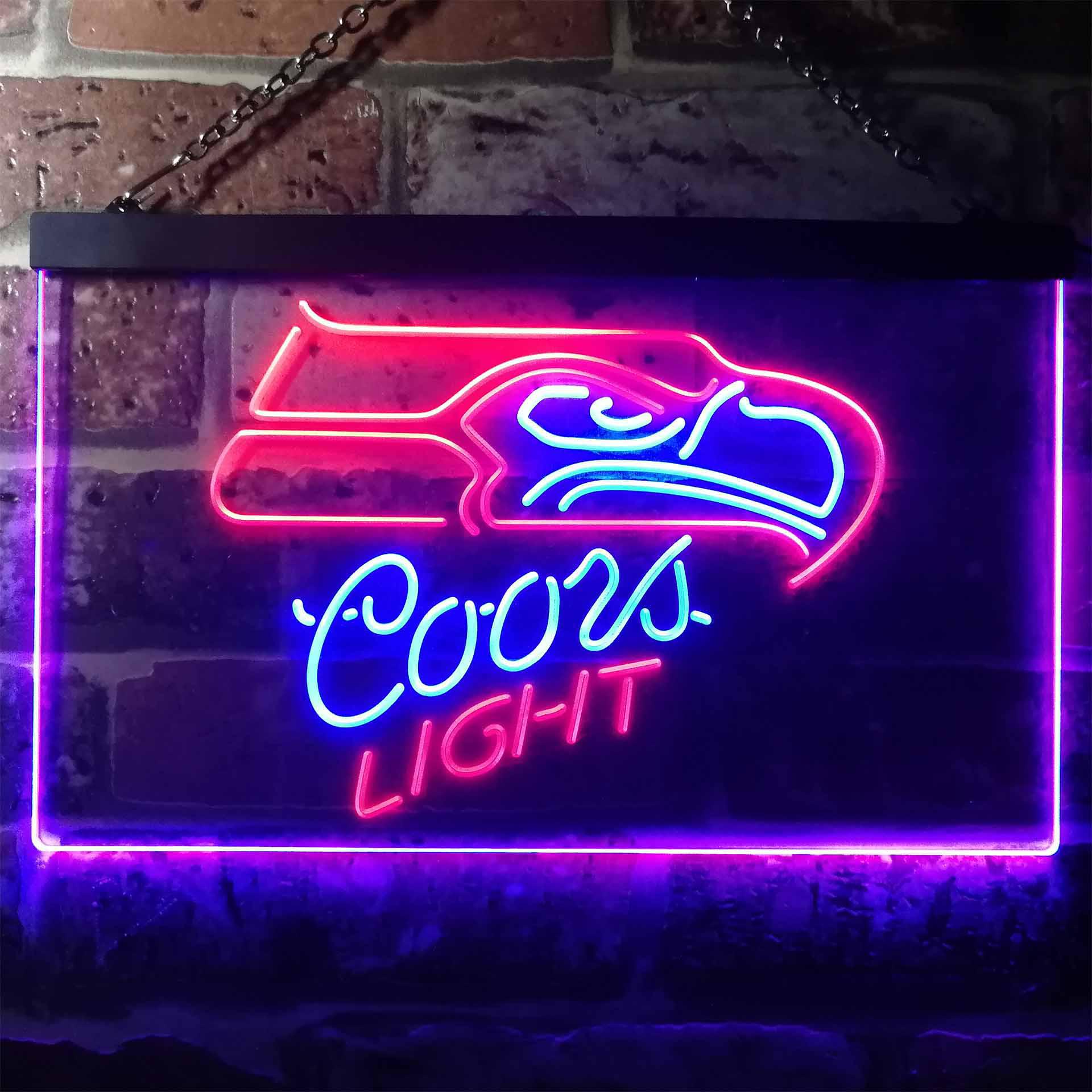 Seattle Seahawks Coors Light LED Neon Sign - Image 6