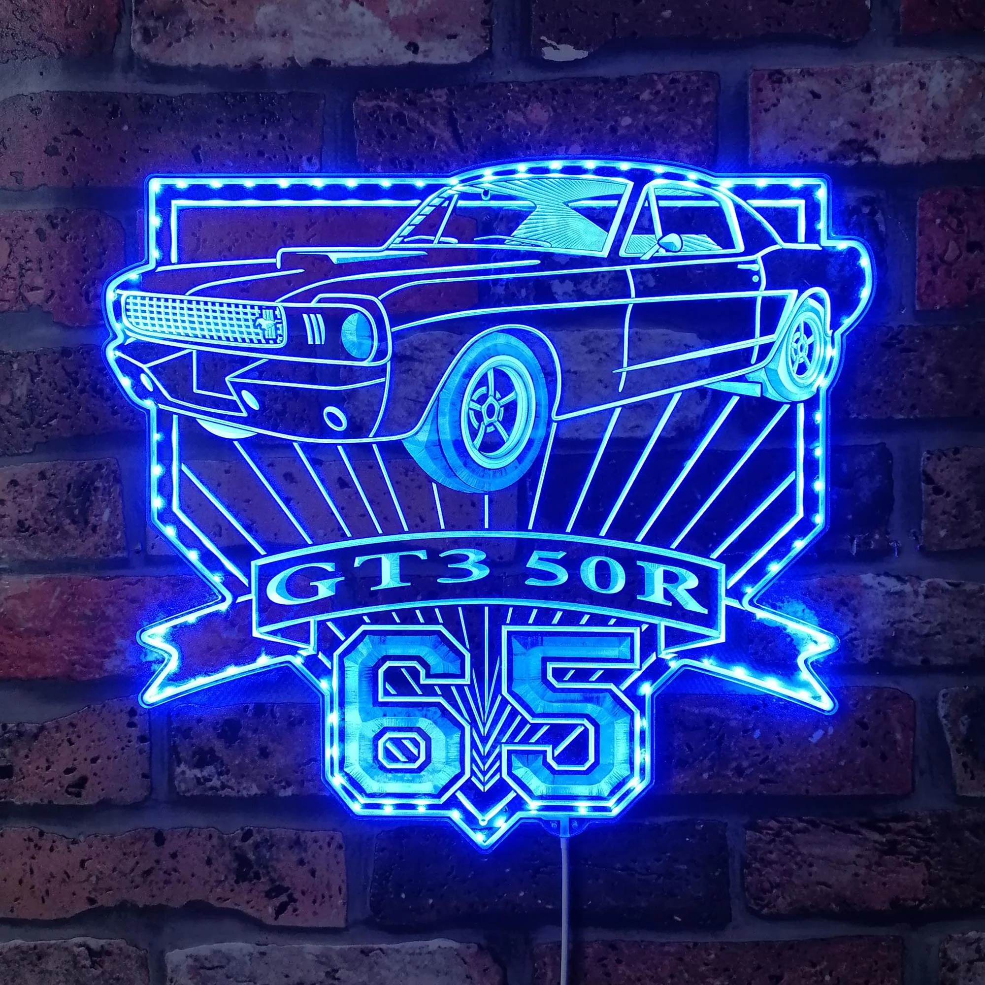 Shelby Mustang GT350R 1965 Neon LED Sign with Dynamic RGB Colors - Image 4