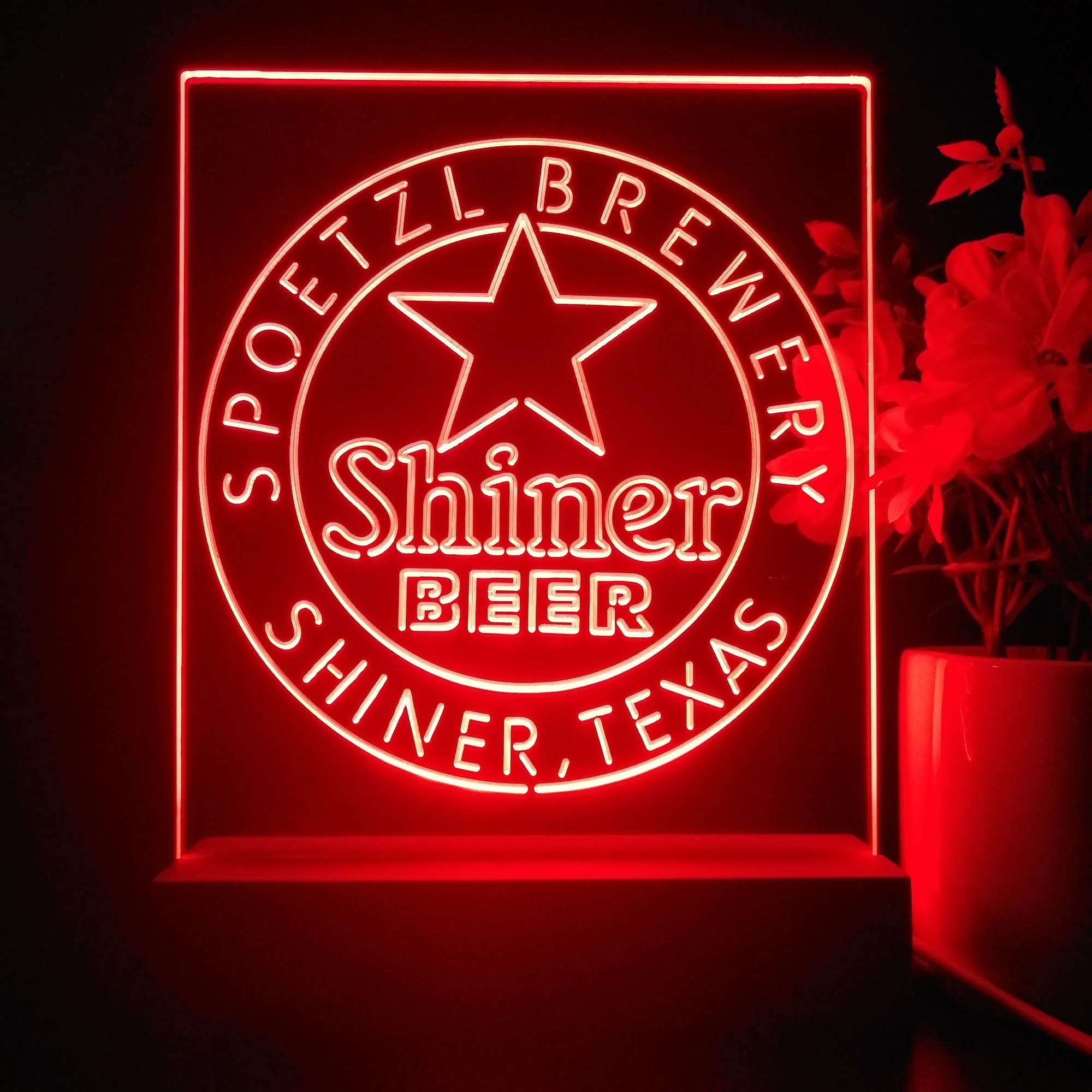 Shiner Beer Star 3D Illusion Night Light Desk Lamp - Image 2