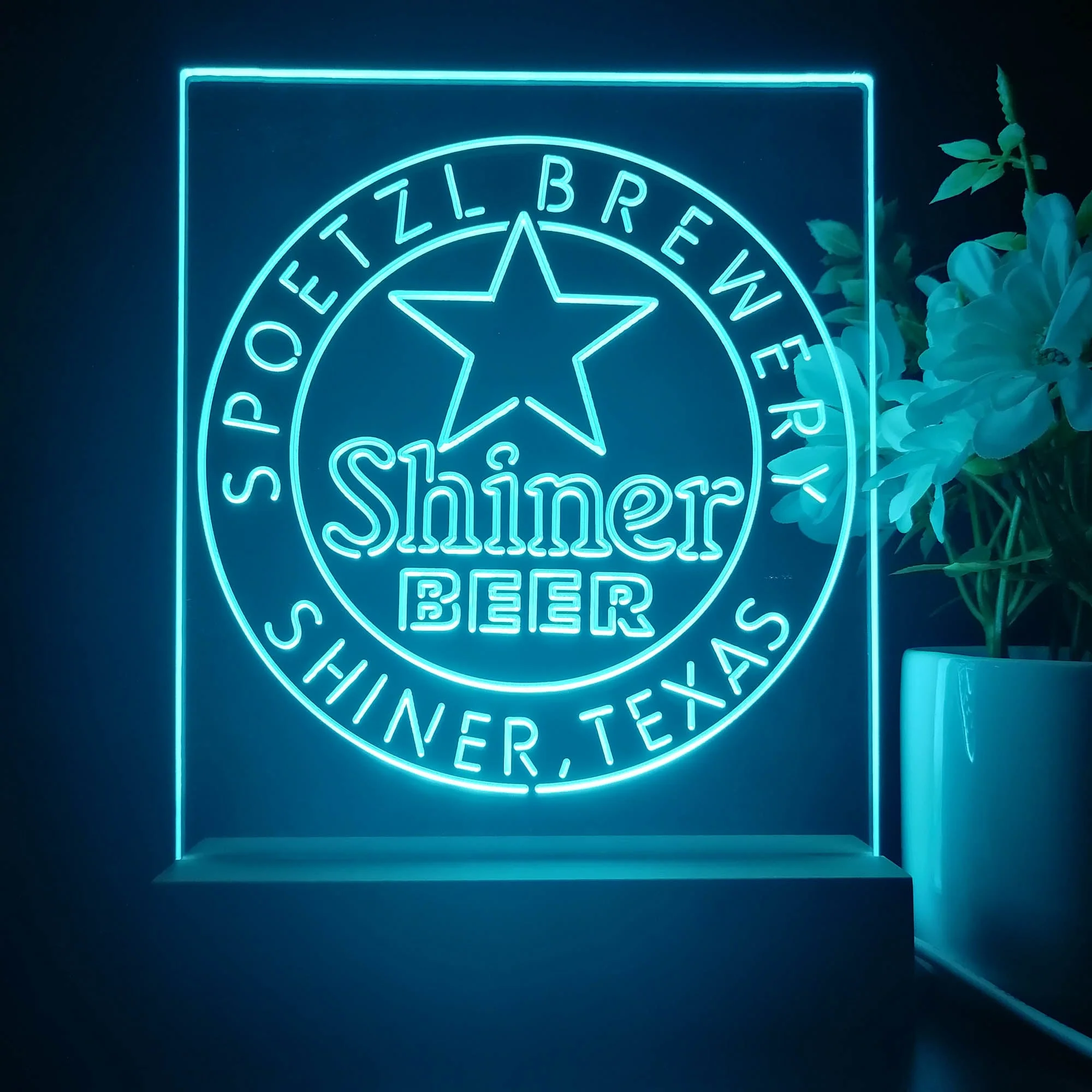 Shiner Beer Star 3D Illusion Night Light Desk Lamp - Image 3