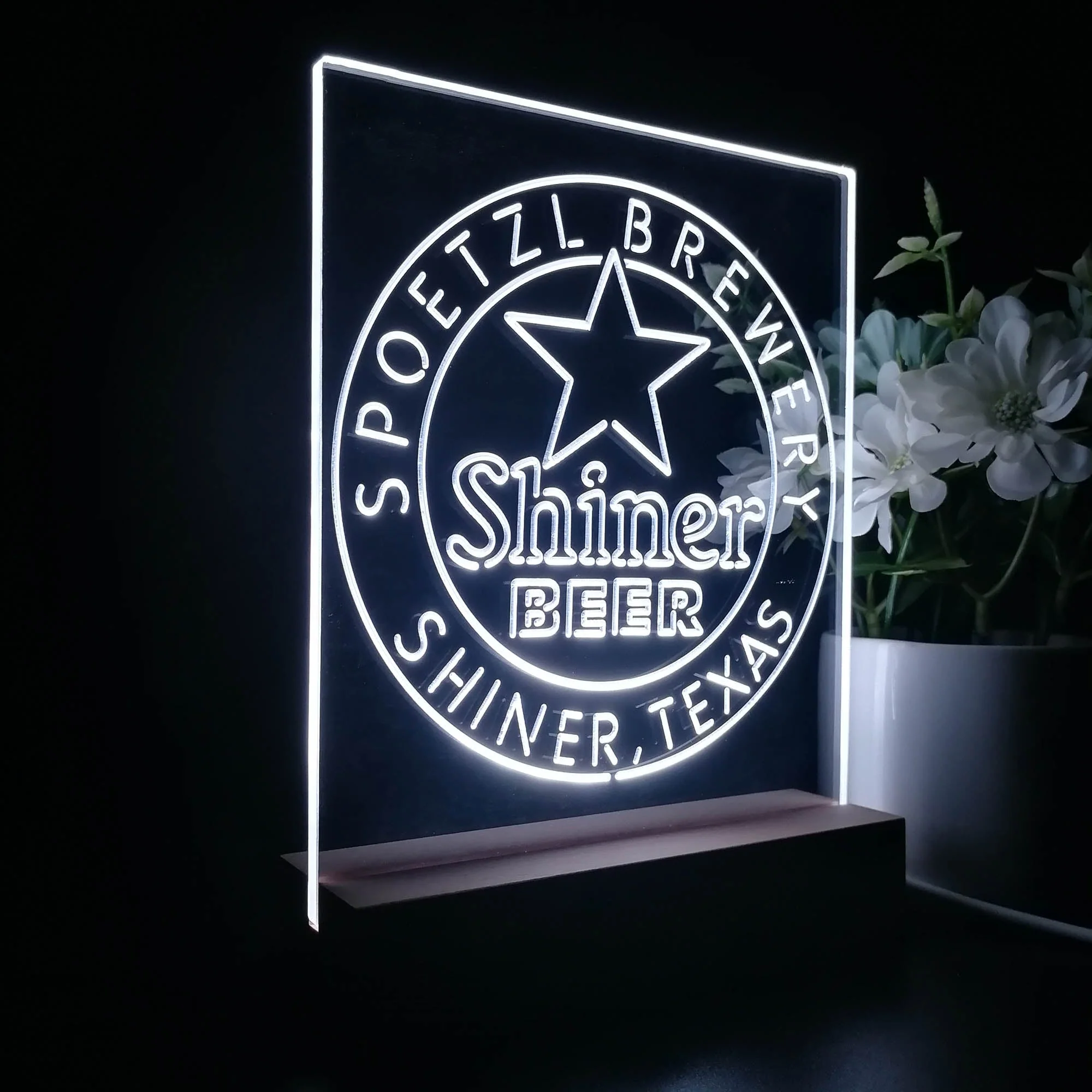 Shiner Beer Star 3D Illusion Night Light Desk Lamp - Image 5