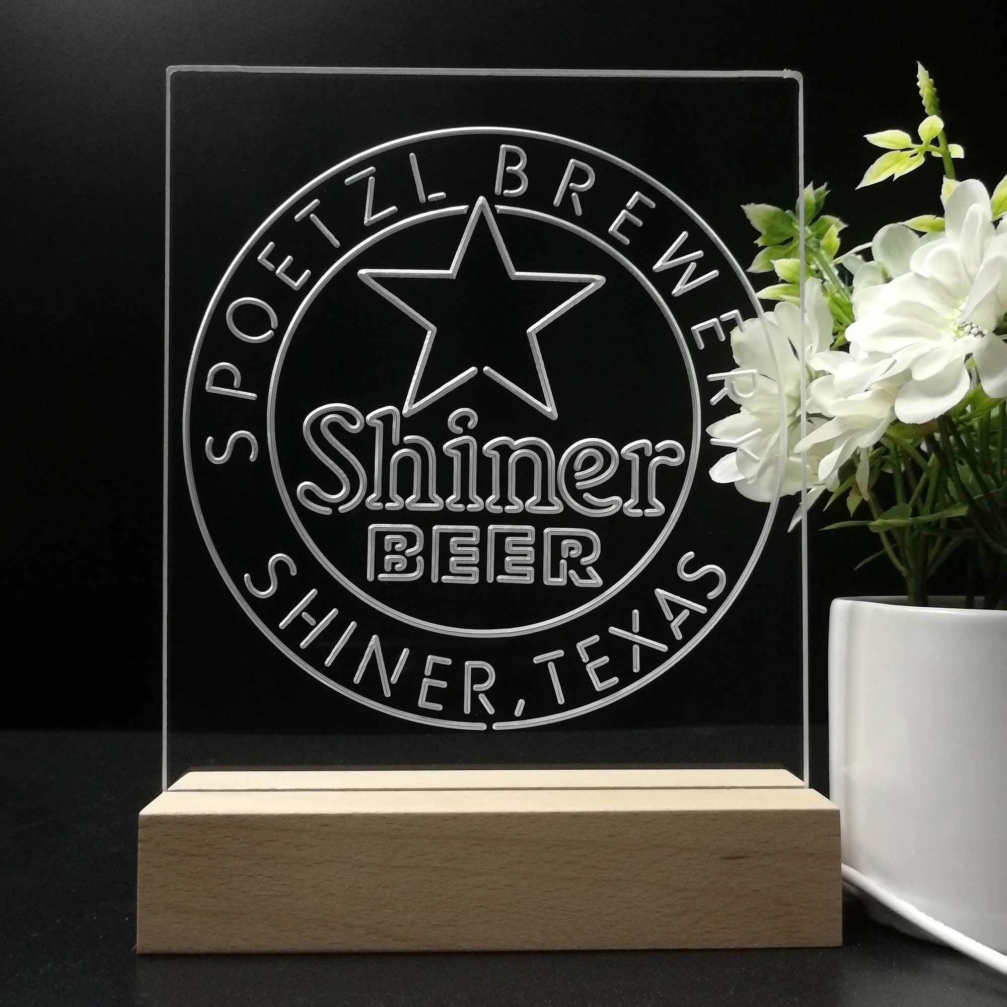 Shiner Beer Star 3D Illusion Night Light Desk Lamp - Image 8