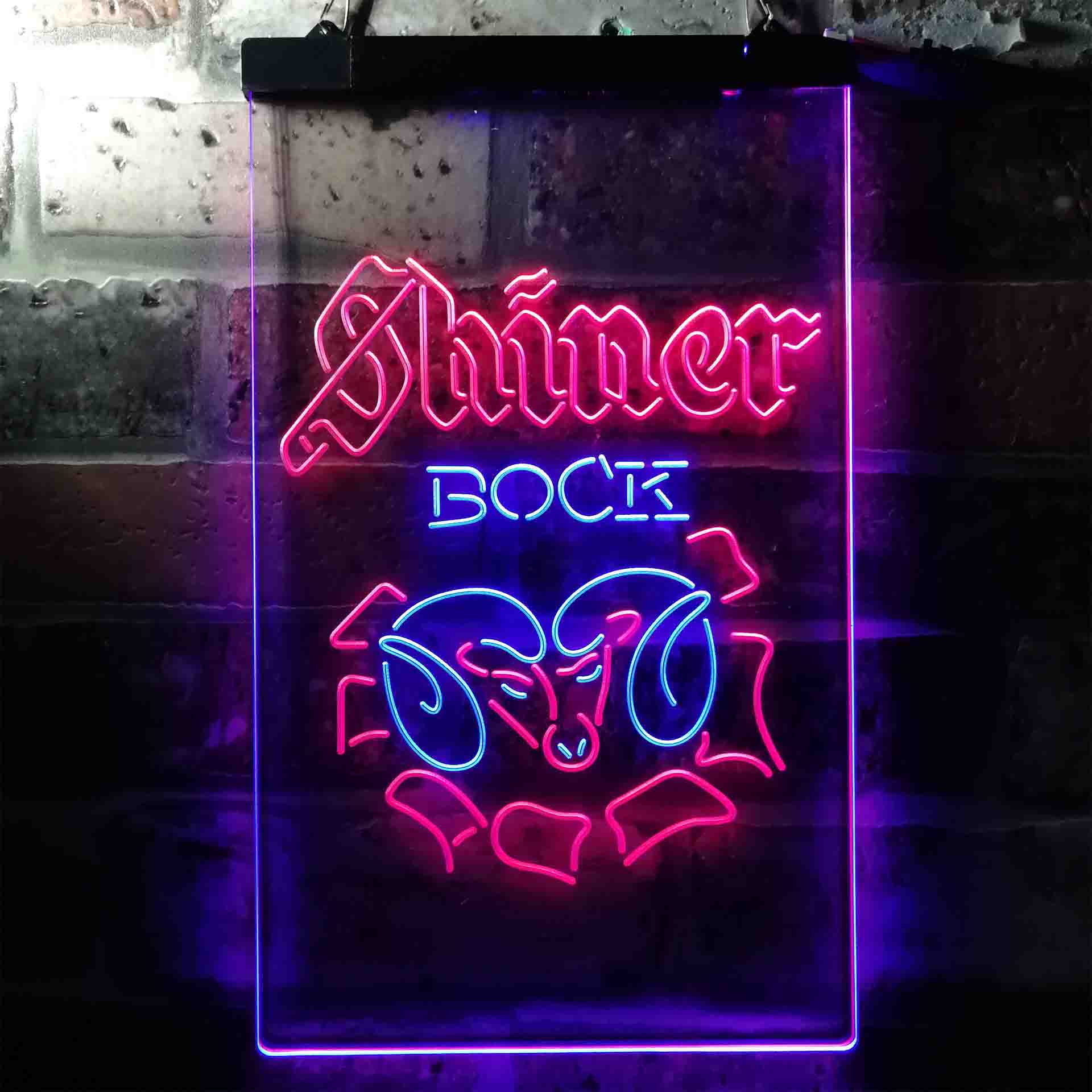 Shiner Bock Ram Beer Home Bar Neon Light LED Sign