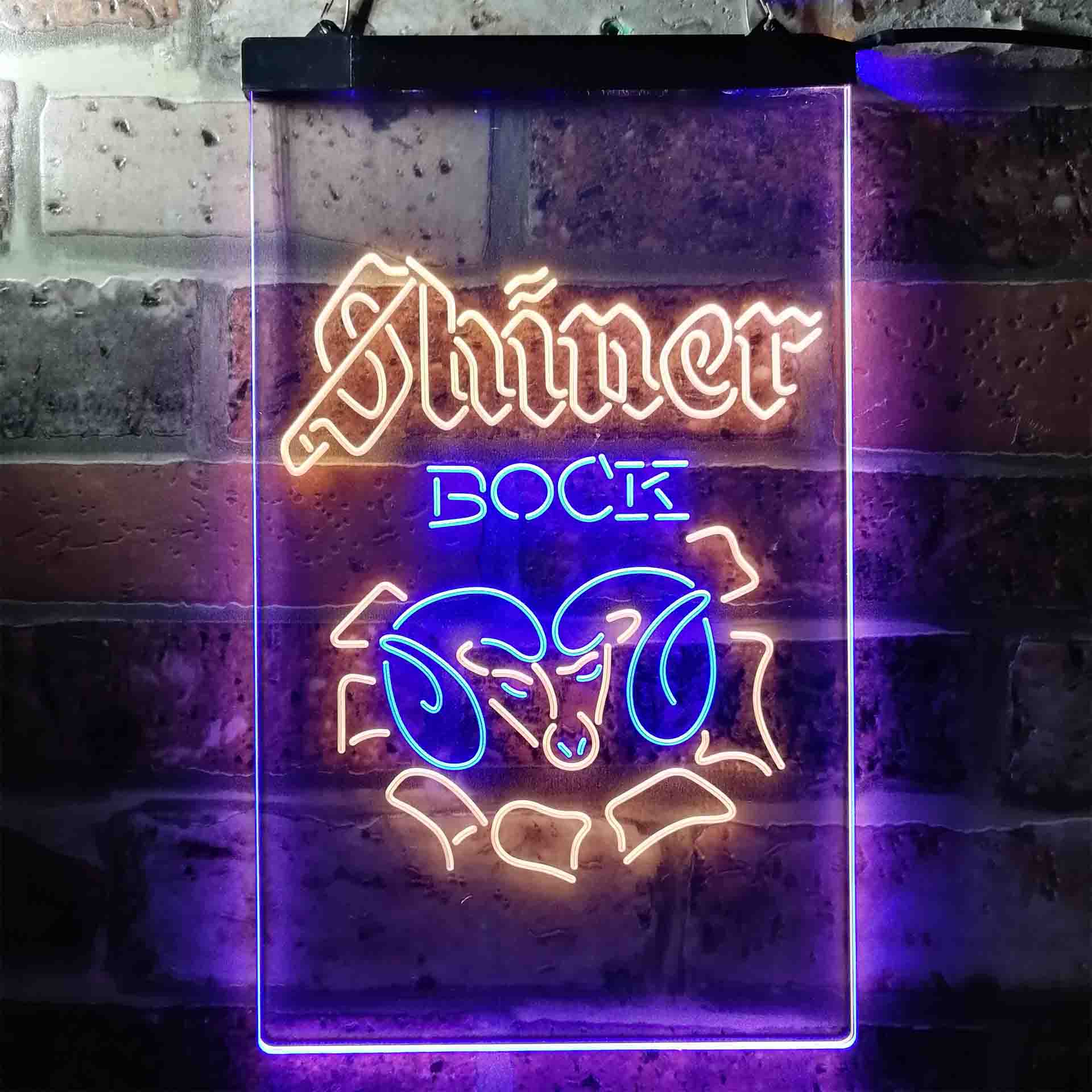 Shiner Bock Ram Beer Home Bar Neon Light LED Sign - Image 2