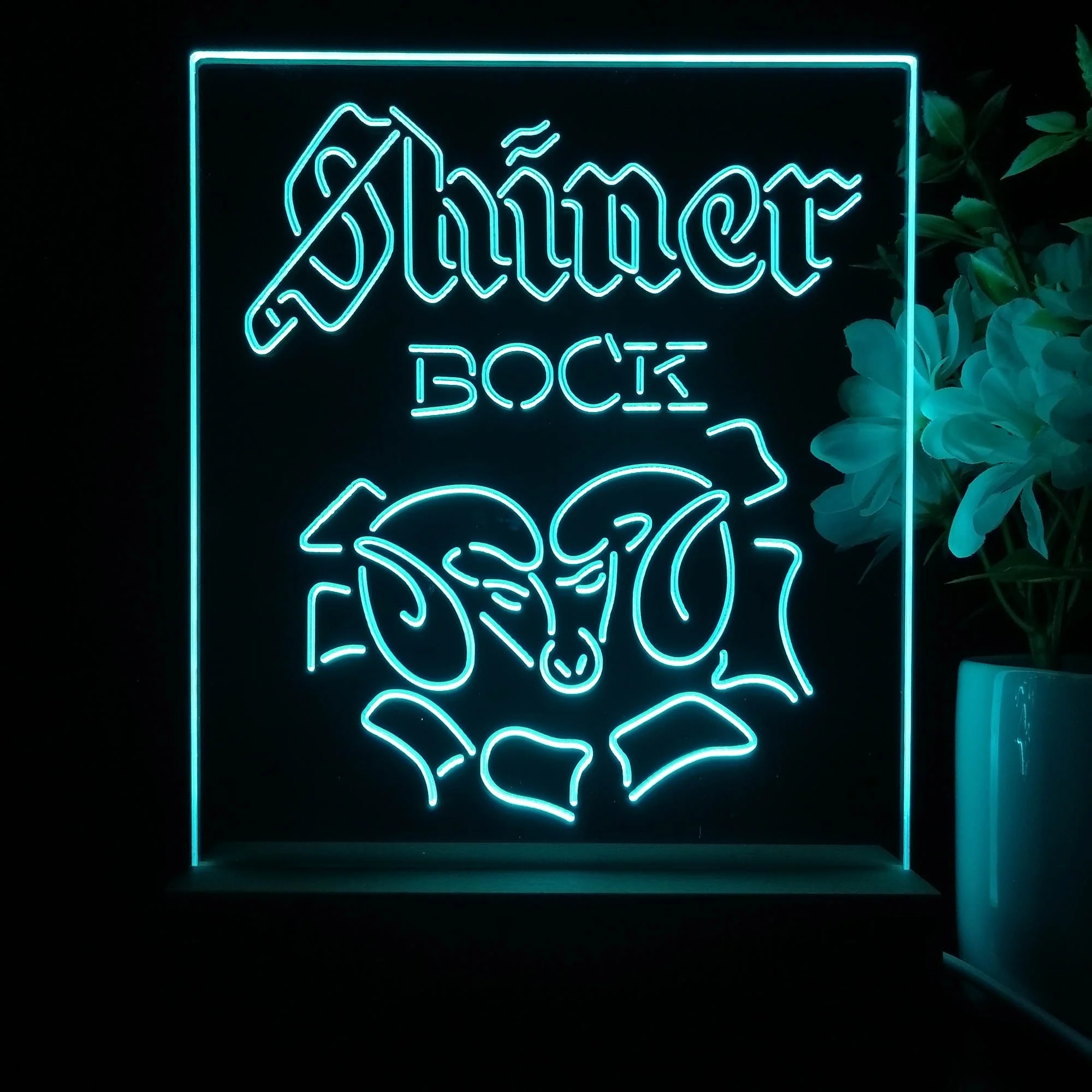 Shiner Bock Ram Beer Night Light Neon Pub Bar Lamp - Image 3