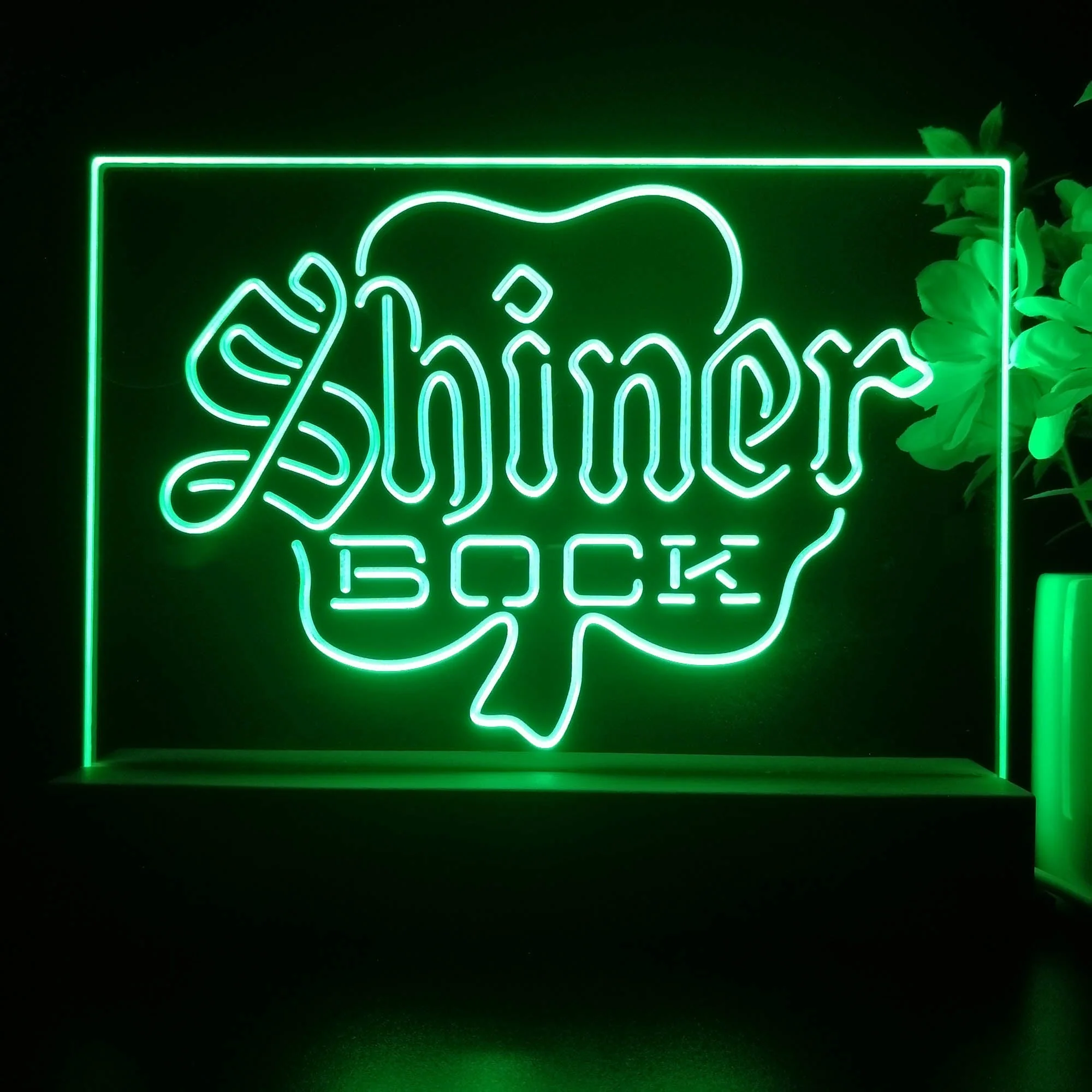 Shiner Bock Shamrock Neon Sign Pub Bar Lamp