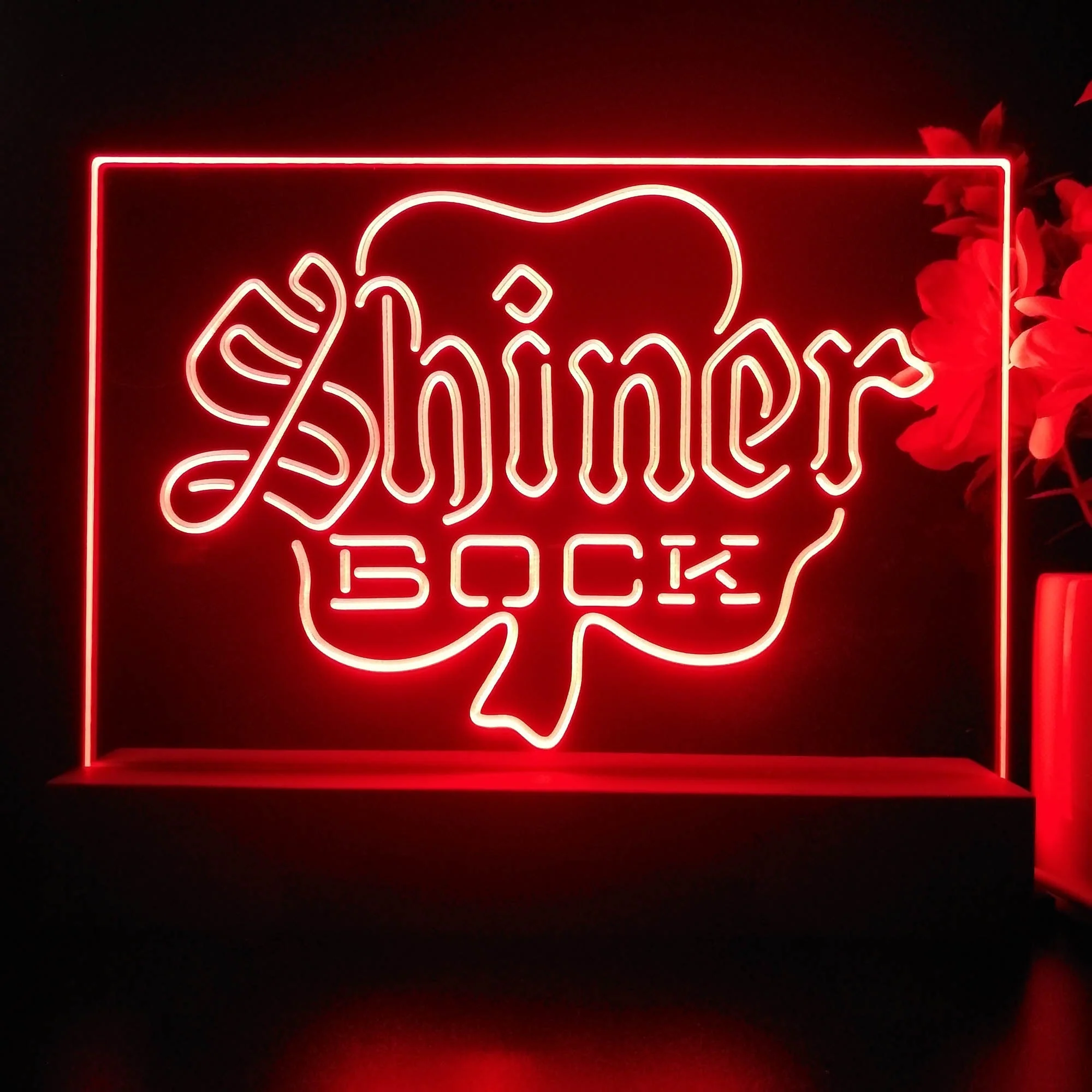 Shiner Bock Shamrock Neon Sign Pub Bar Lamp - Image 2