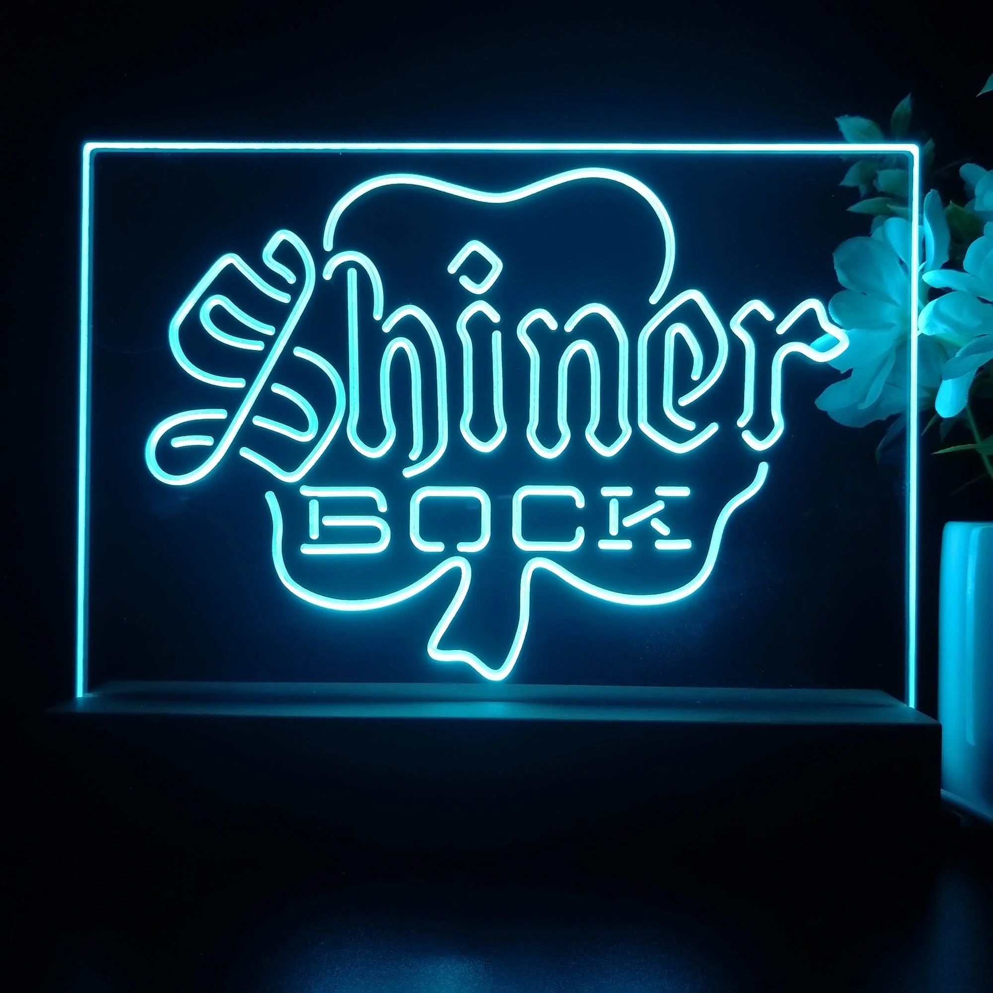 Shiner Bock Shamrock Neon Sign Pub Bar Lamp - Image 3