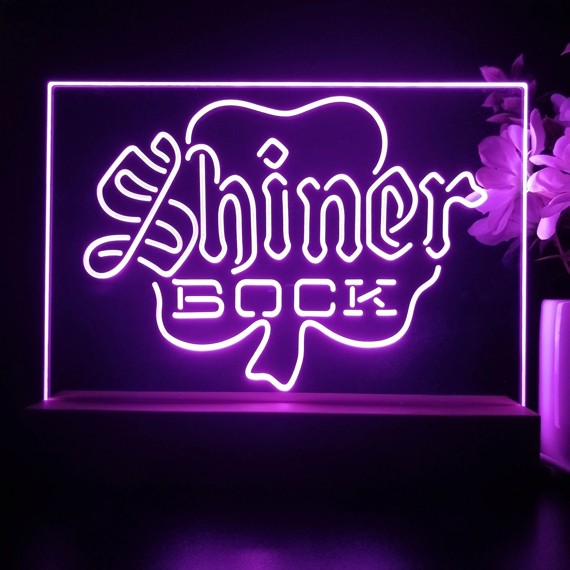 Shiner Bock Shamrock Neon Sign Pub Bar Lamp - Image 4