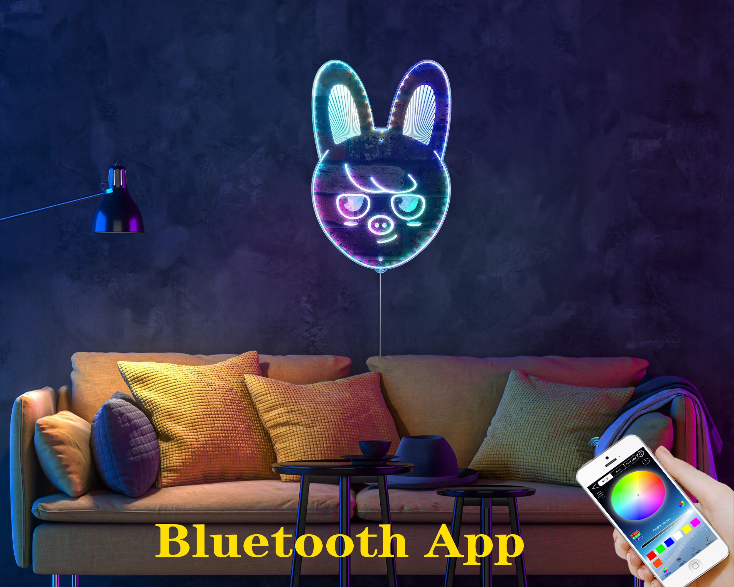 Skzoo Dwakki Neon LED Sign with Dynamic RGB Colors - Image 7